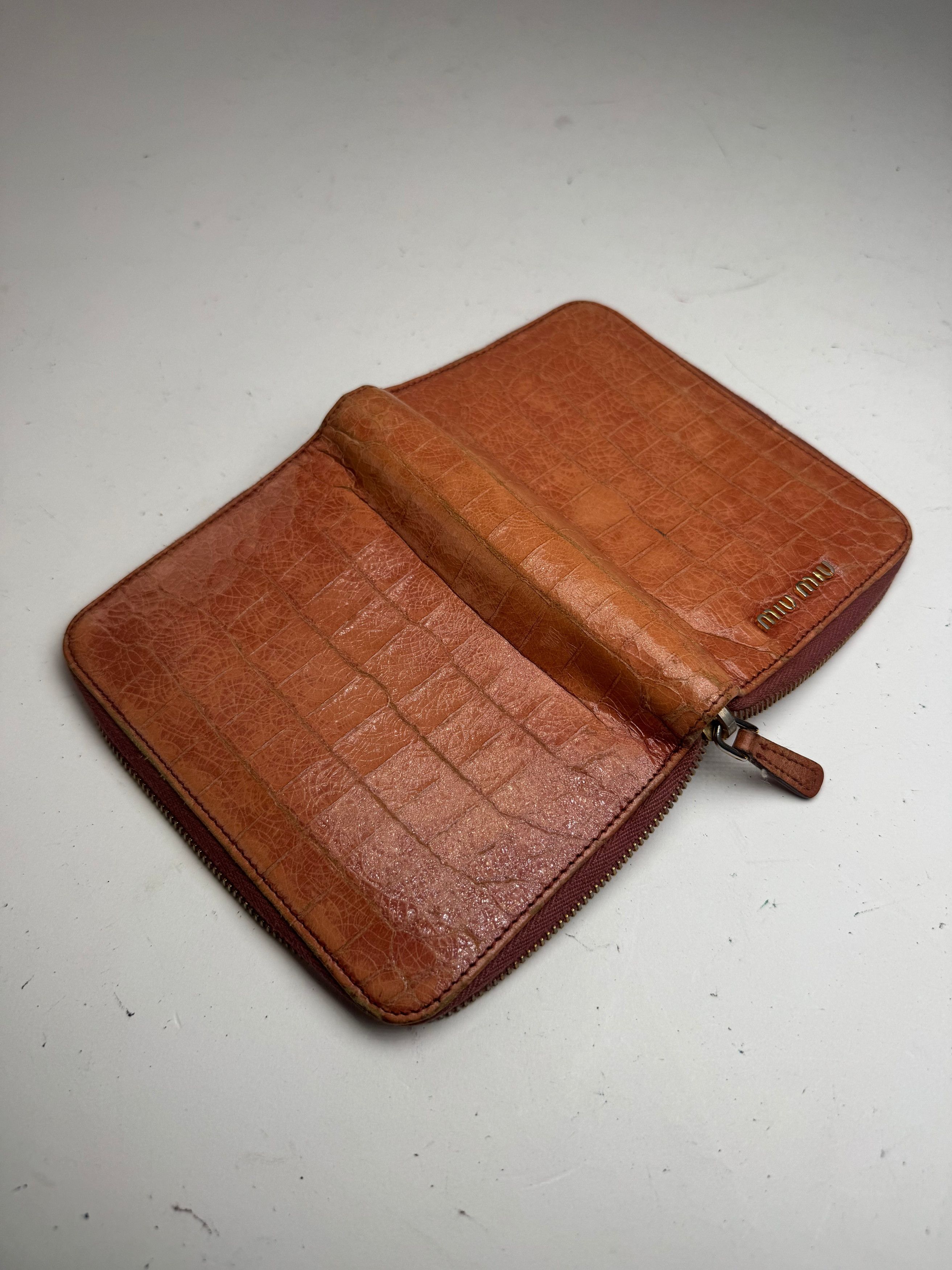 Miu Miu Vintage Leather organizer Orange Size ONE SIZE - 9 Thumbnail