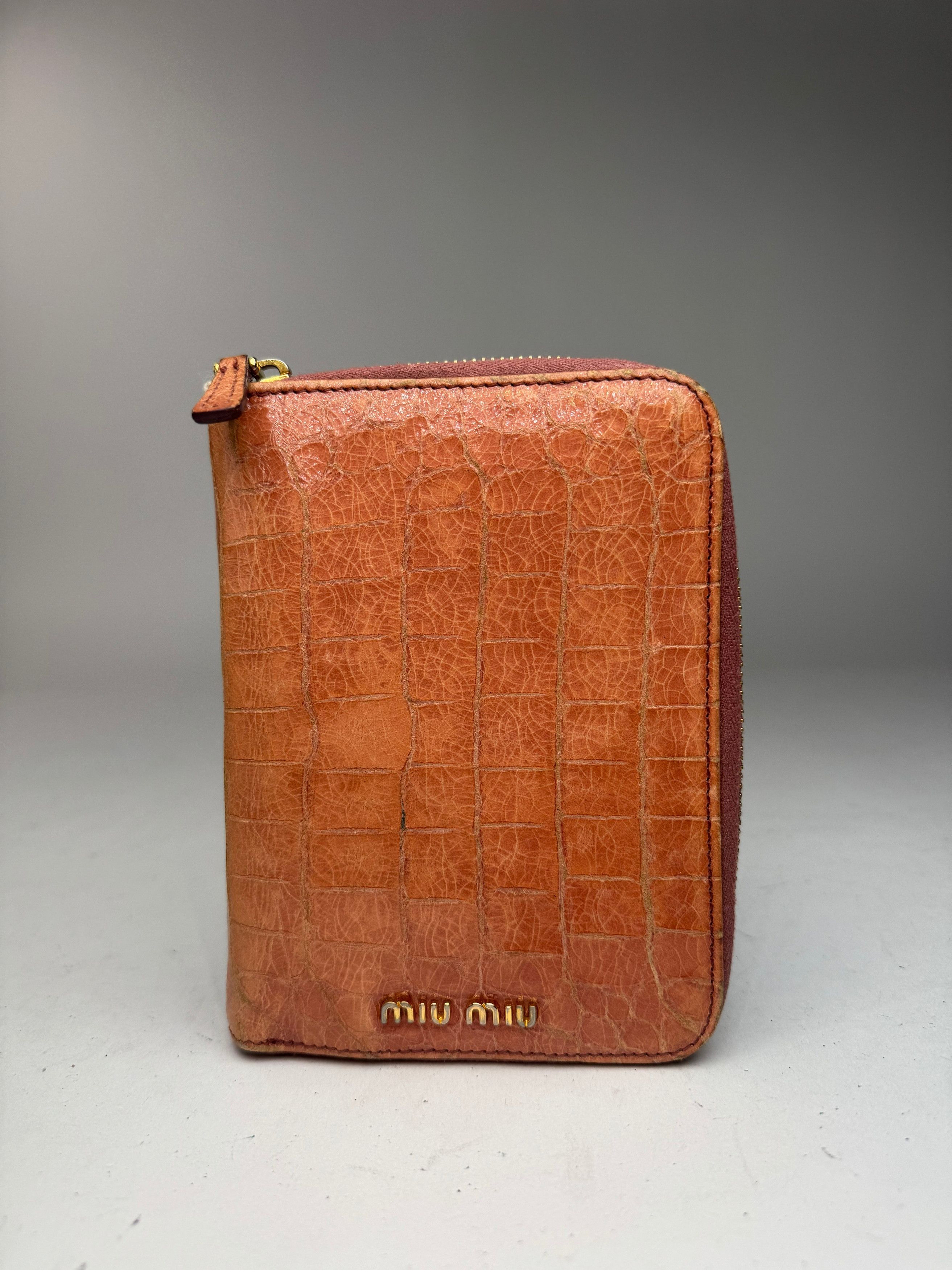 Miu Miu Vintage Leather organizer Orange Size ONE SIZE - 7 Thumbnail