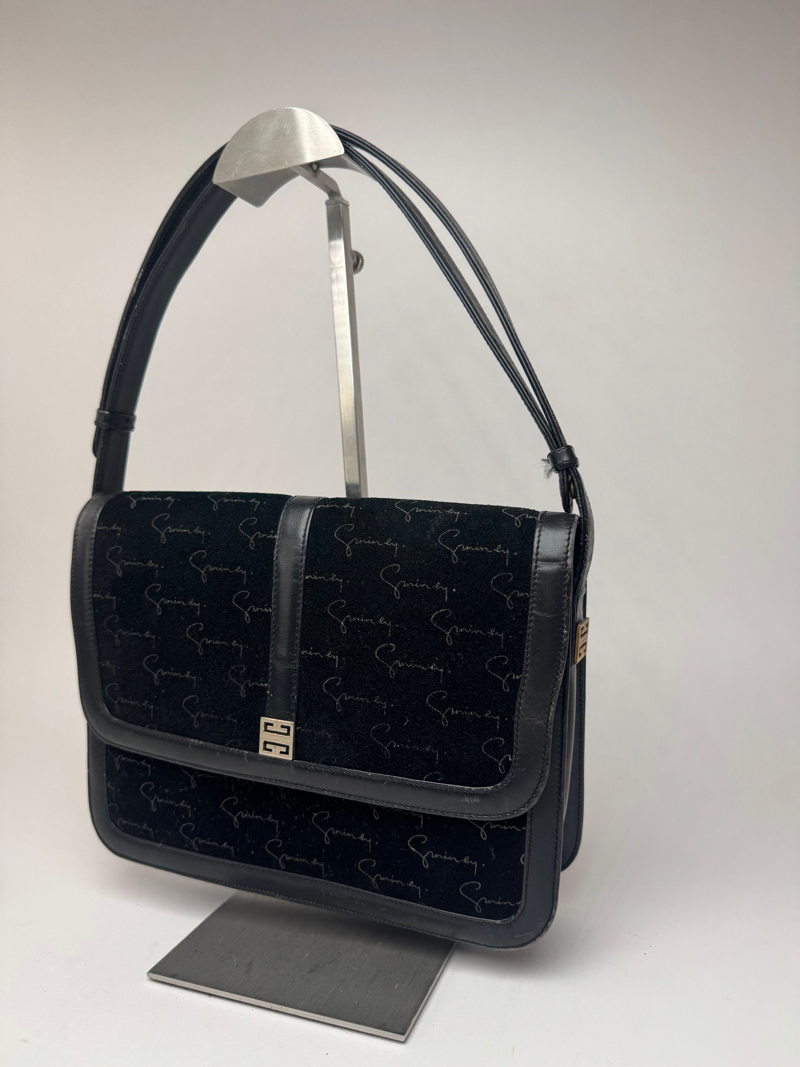 Givenchy Vintage Wool Leather monogram bag black brown Size ONE SIZE - 14 Thumbnail