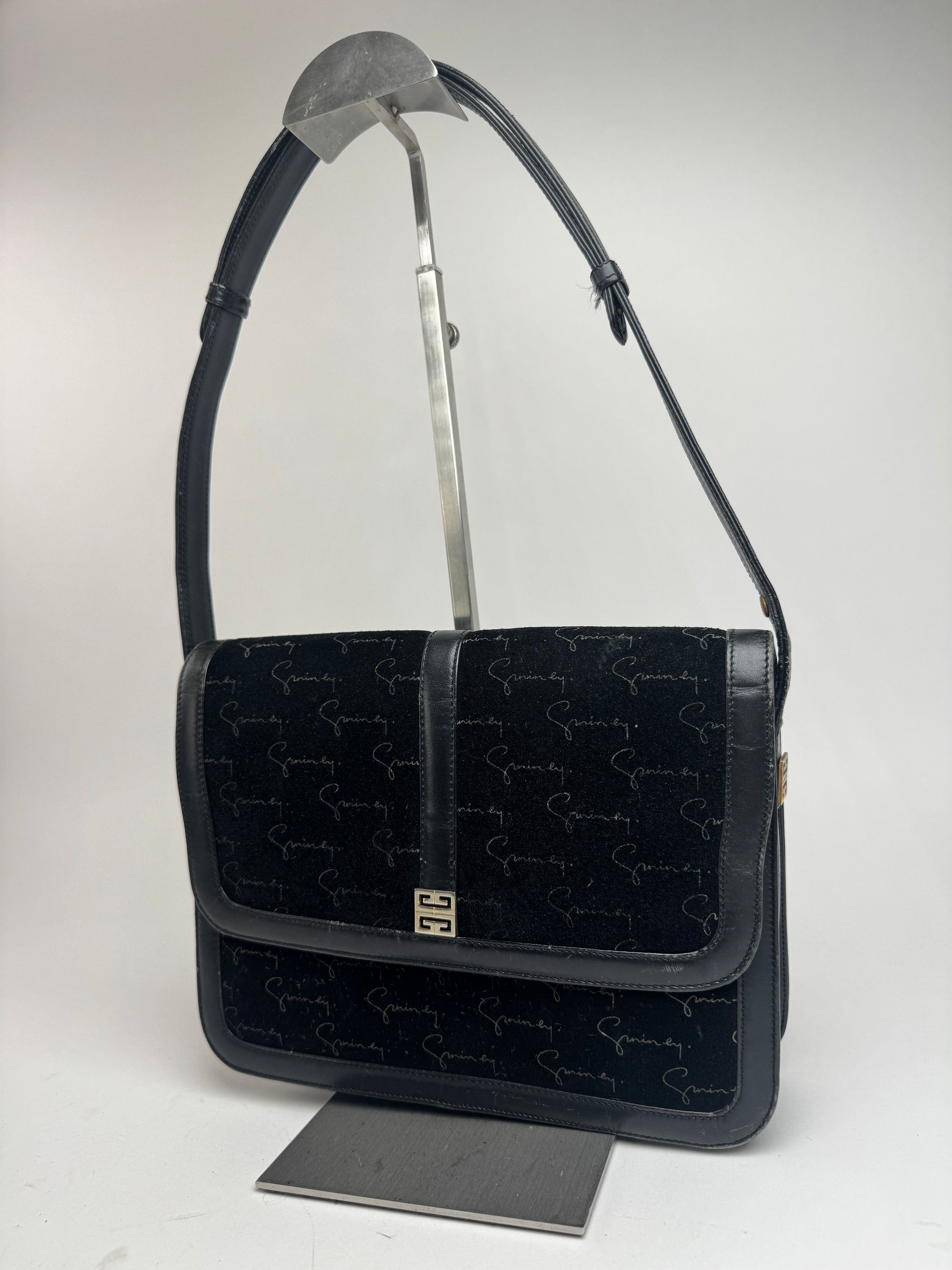 Givenchy Vintage Wool Leather monogram bag black brown Size ONE SIZE - 4 Thumbnail