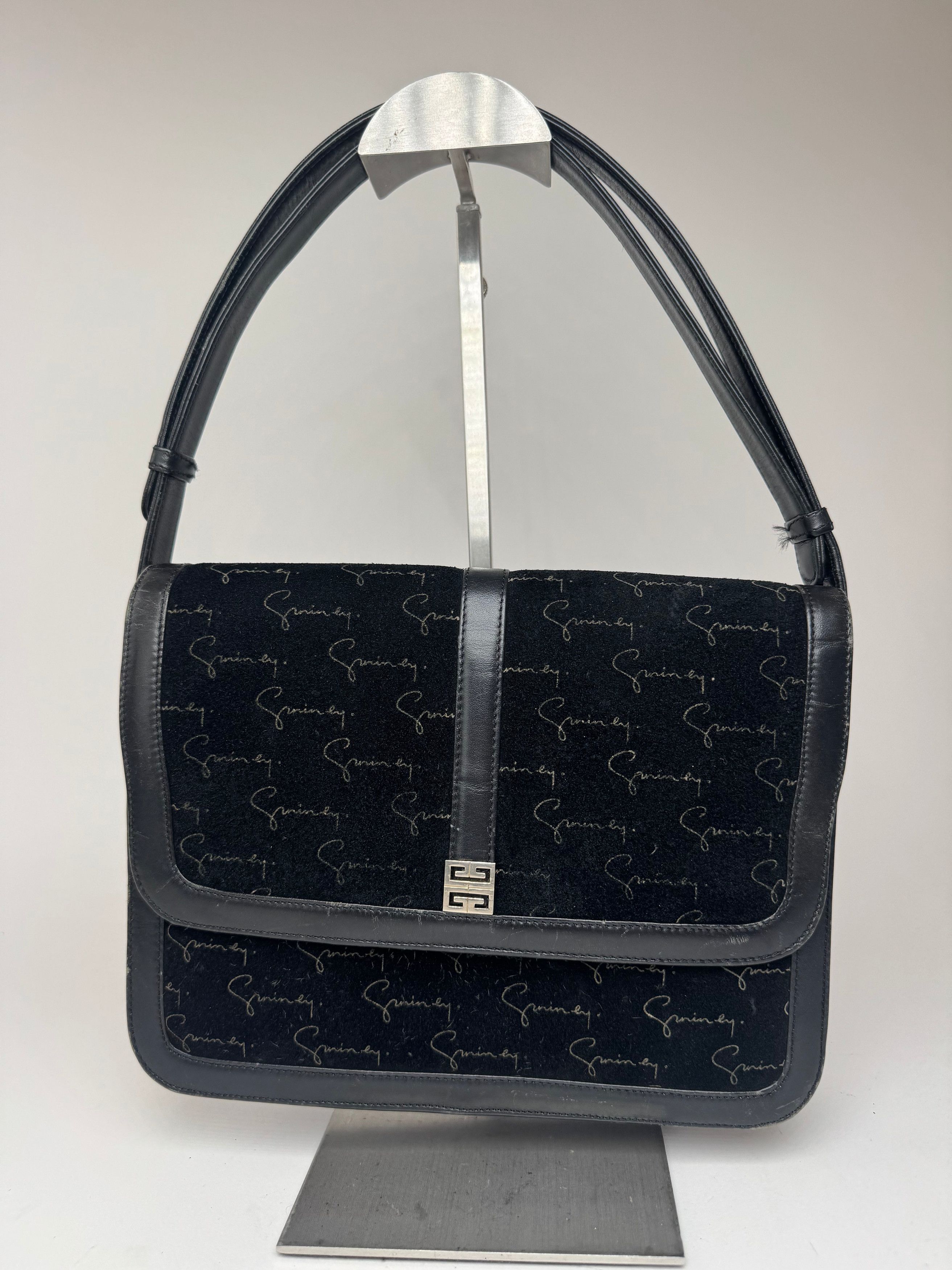Givenchy Vintage Wool Leather monogram bag black brown Size ONE SIZE - 10 Thumbnail