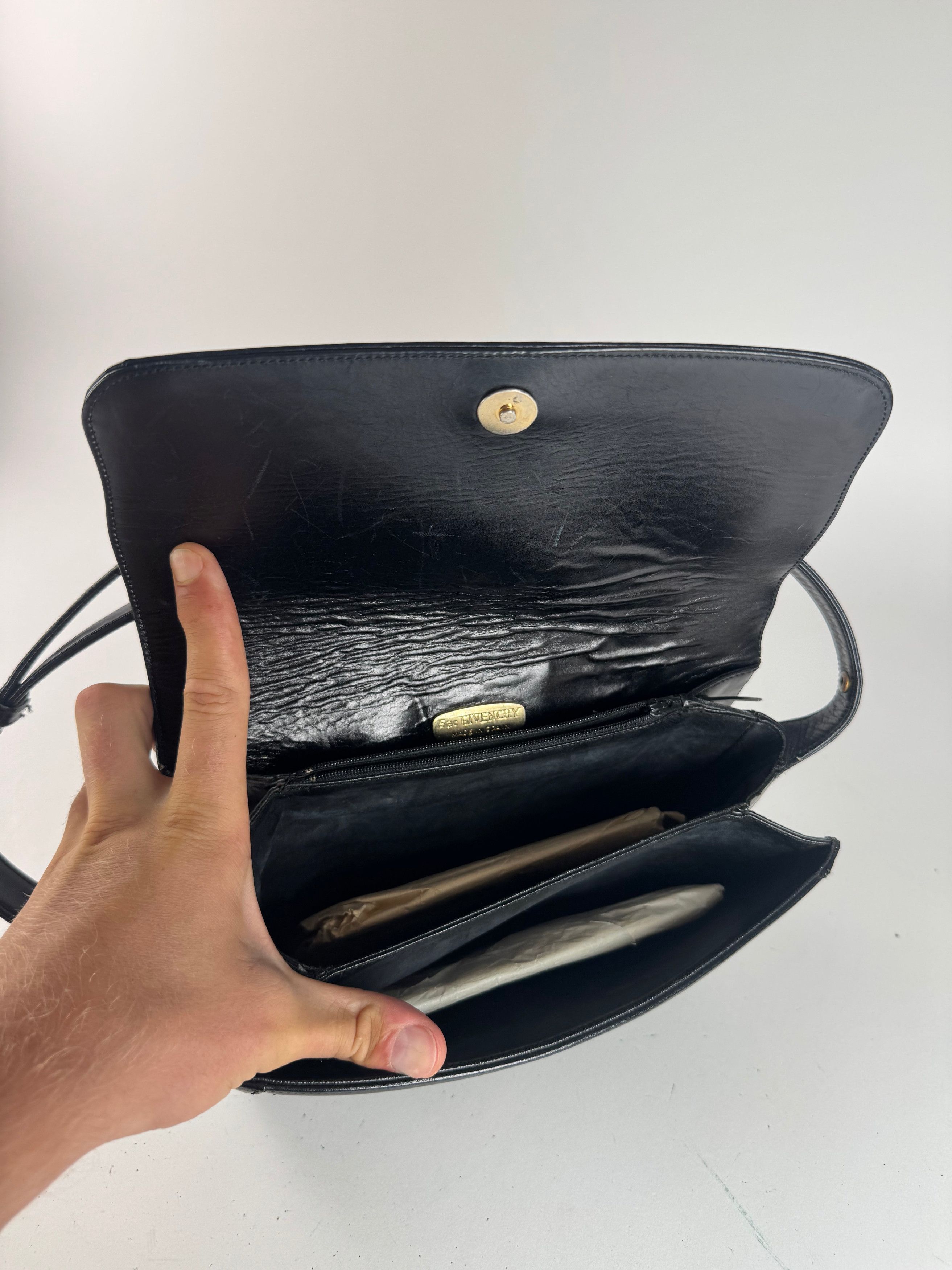 Givenchy Vintage Wool Leather monogram bag black brown Size ONE SIZE - 7 Thumbnail