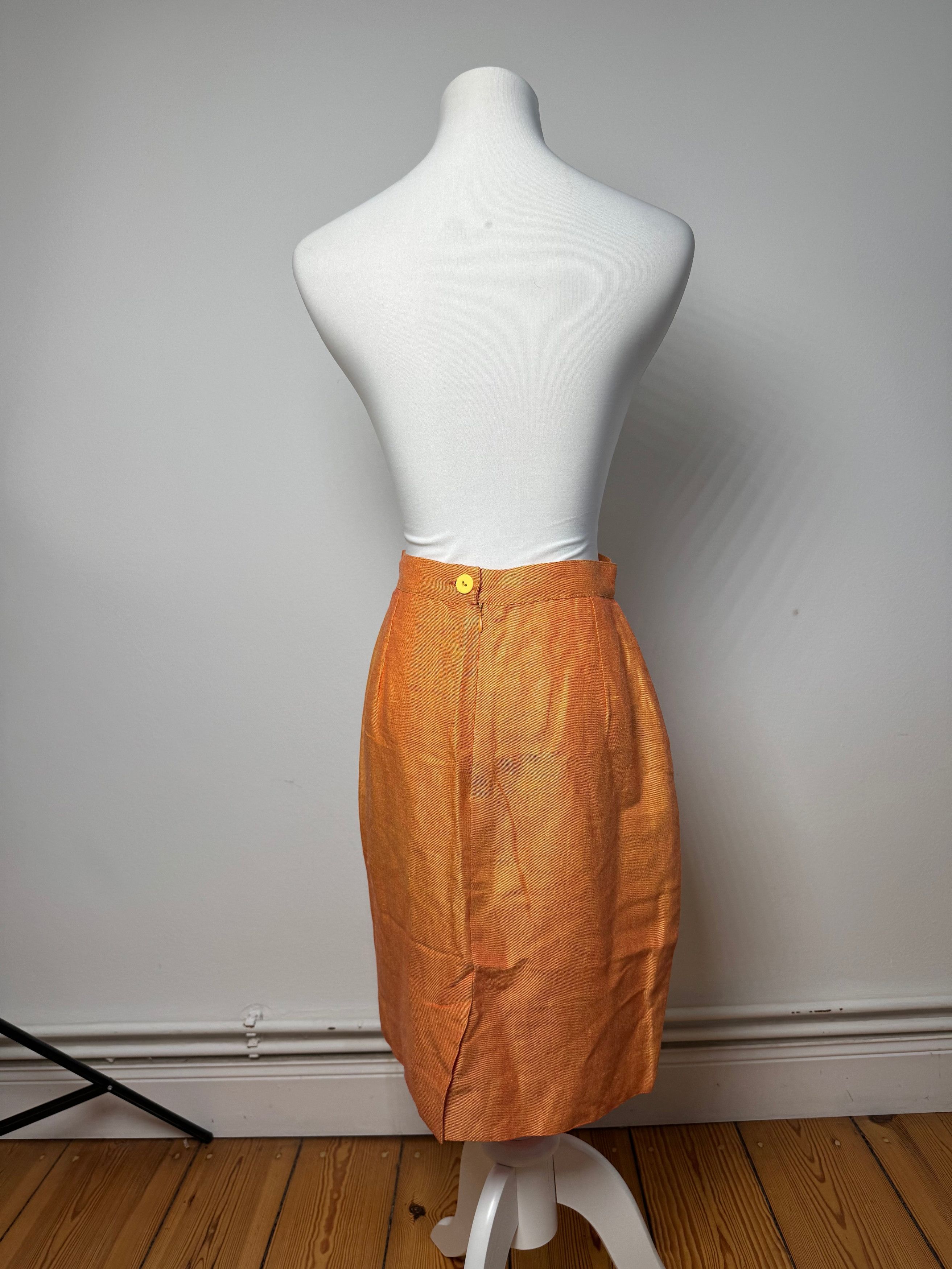 Fendi Vintage Linen Skirt M orange Size 30" / US 8 / IT 44 - 3 Thumbnail