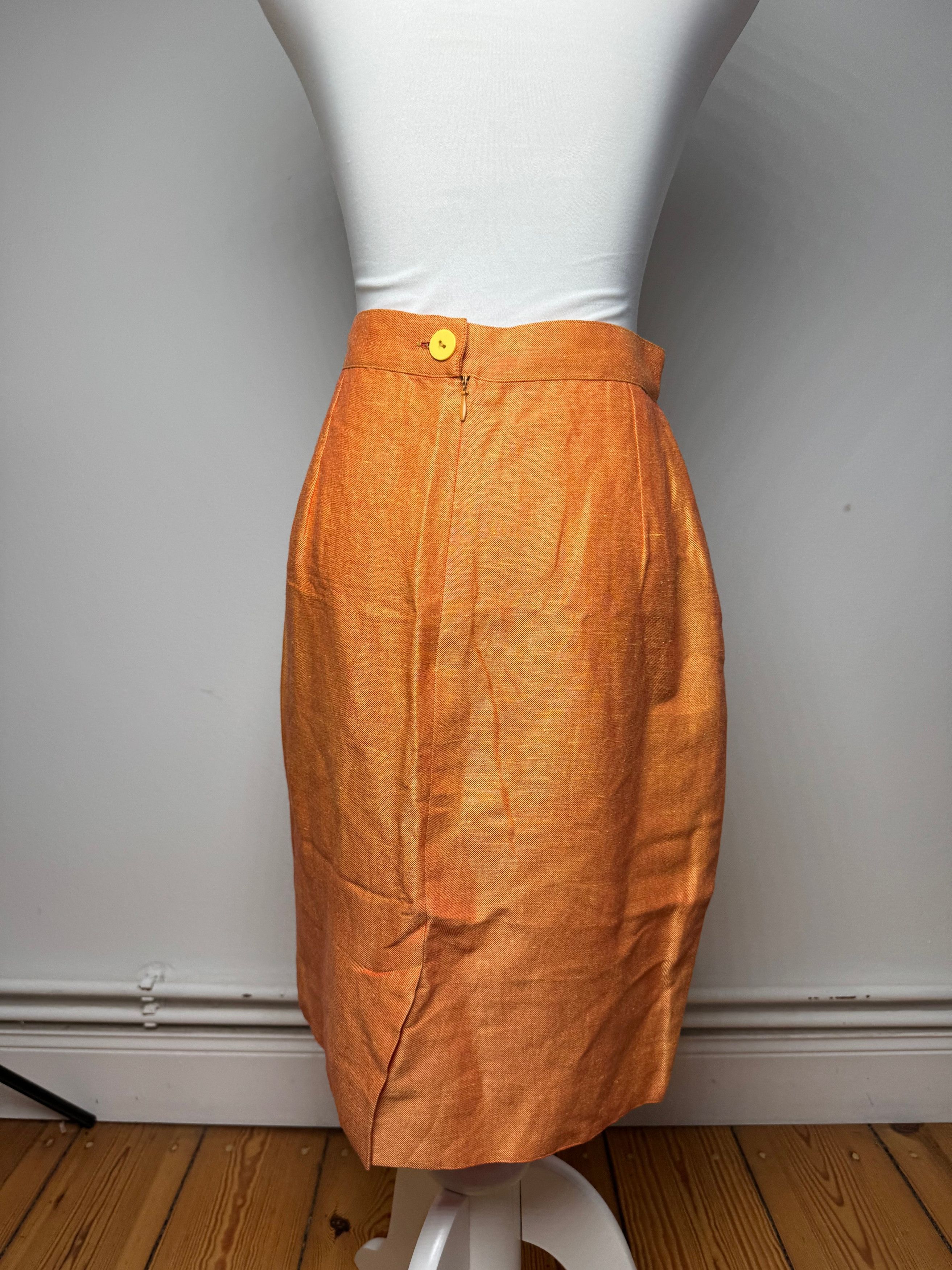 Fendi Vintage Linen Skirt M orange Size 30" / US 8 / IT 44 - 13 Thumbnail
