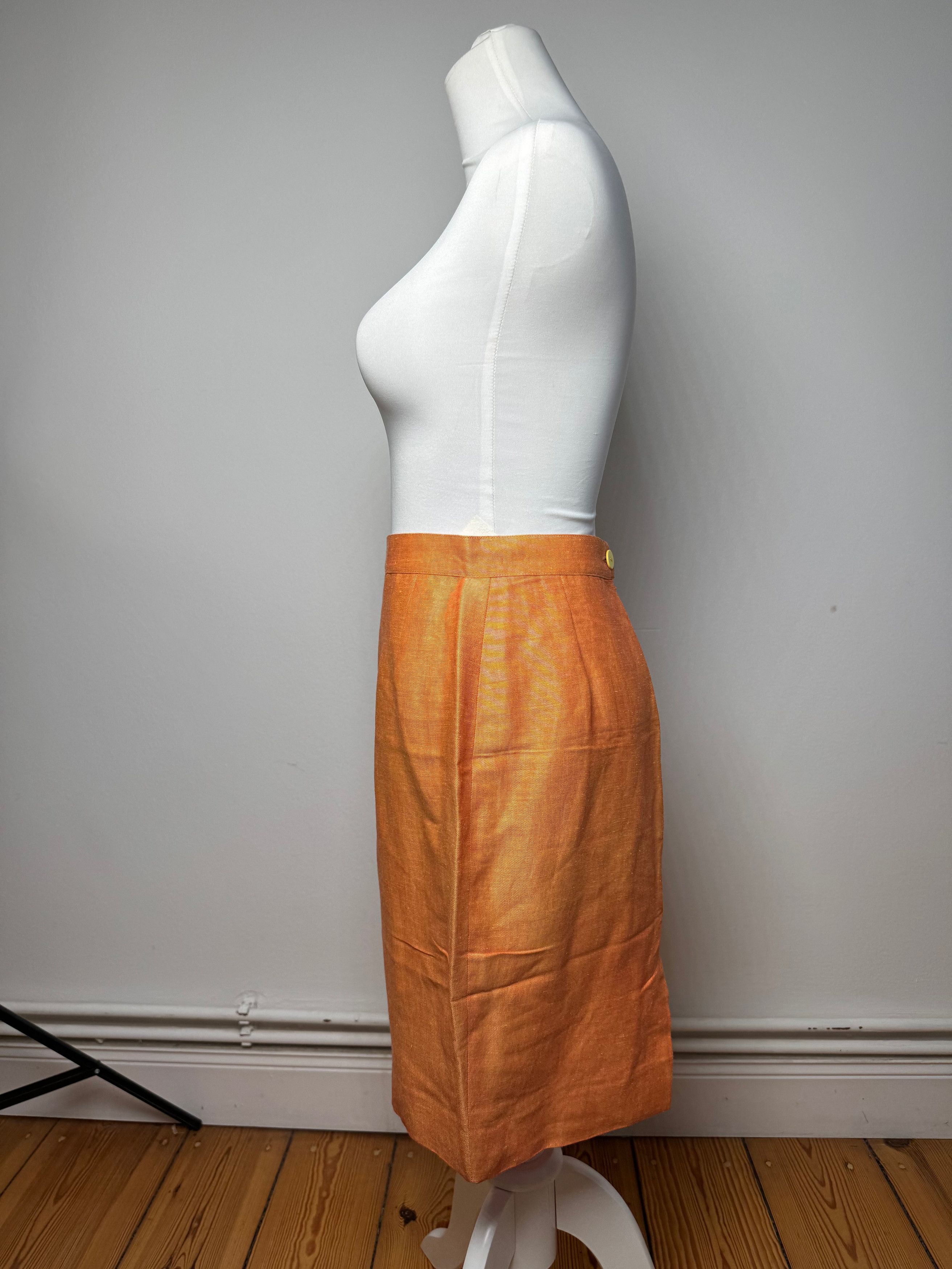 Fendi Vintage Linen Skirt M orange Size 30" / US 8 / IT 44 - 2 Thumbnail