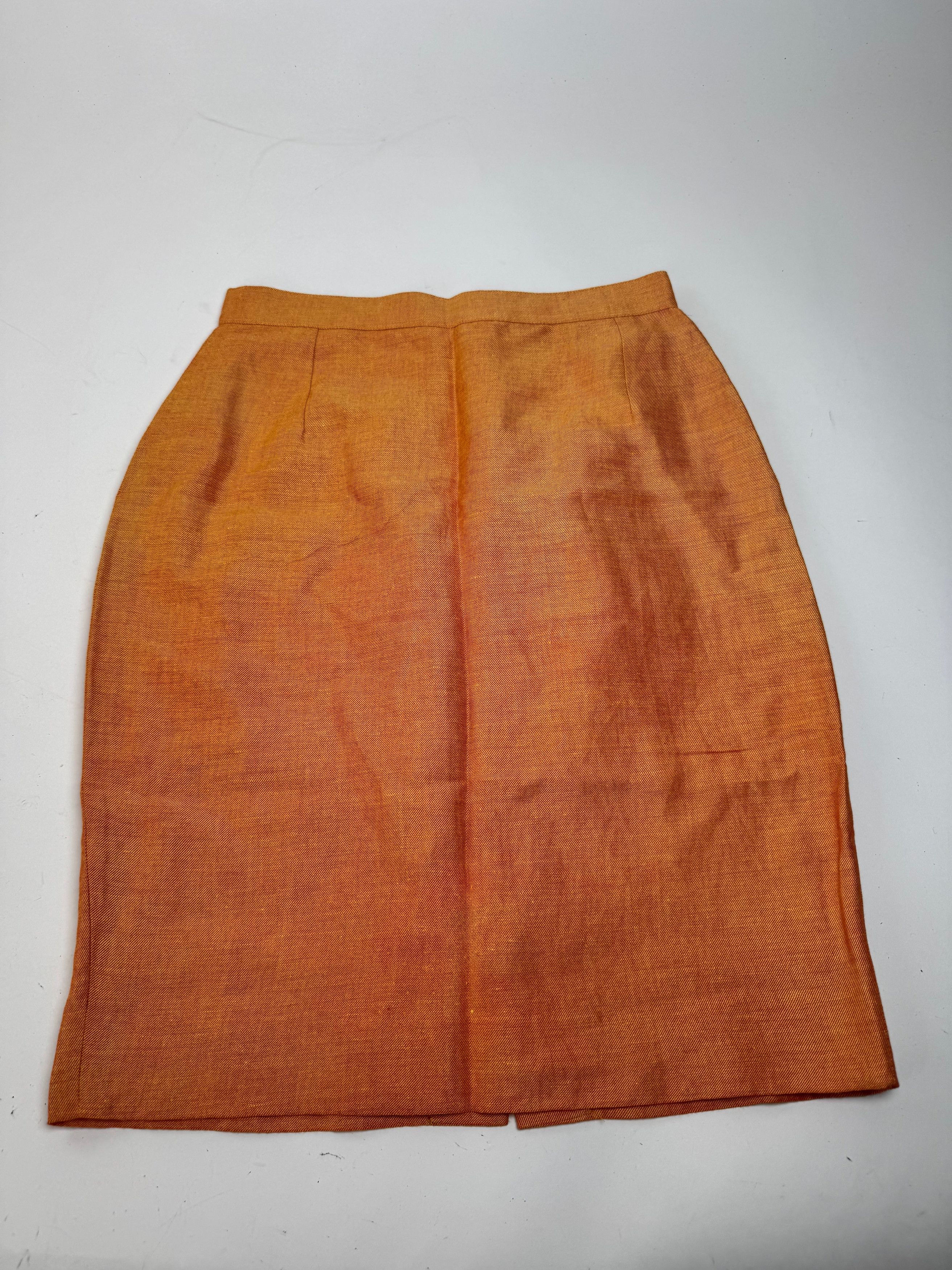 Fendi Vintage Linen Skirt M orange Size 30" / US 8 / IT 44 - 4 Thumbnail