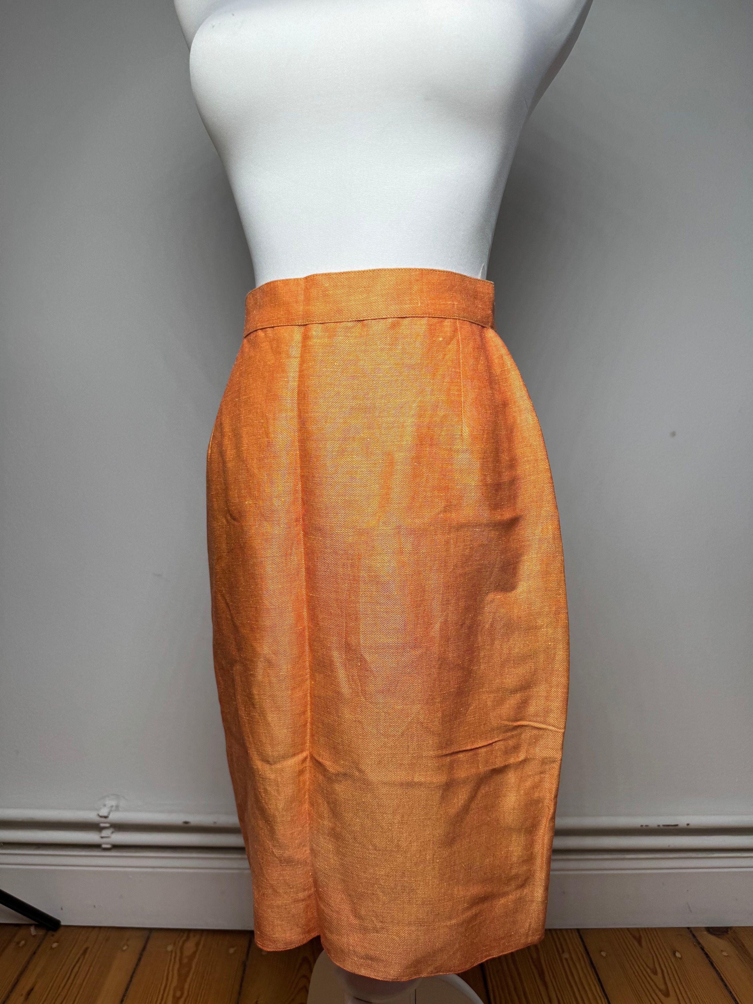 Fendi Vintage Linen Skirt M orange Size 30" / US 8 / IT 44 - 12 Thumbnail