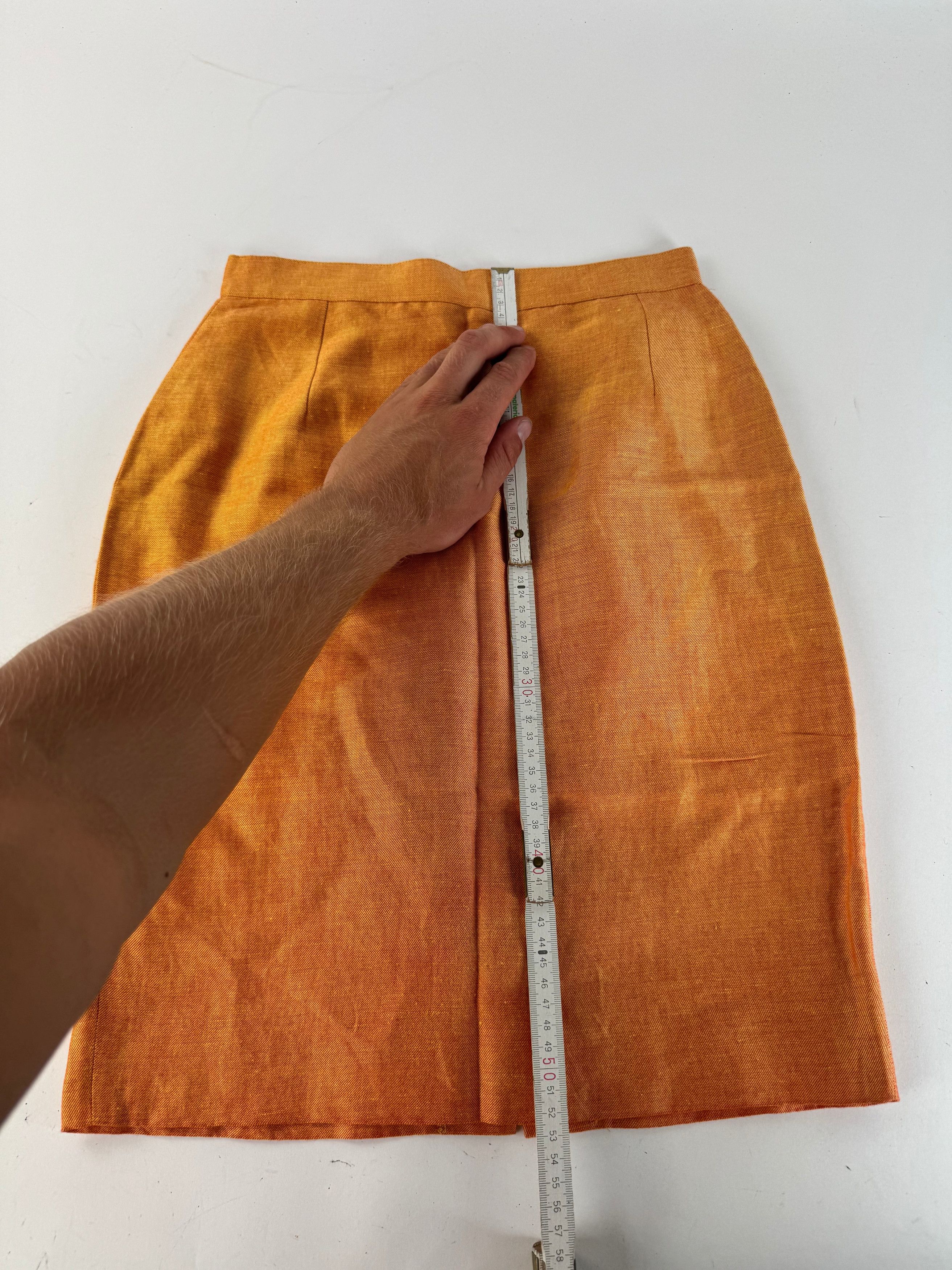 Fendi Vintage Linen Skirt M orange Size 30" / US 8 / IT 44 - 6 Thumbnail