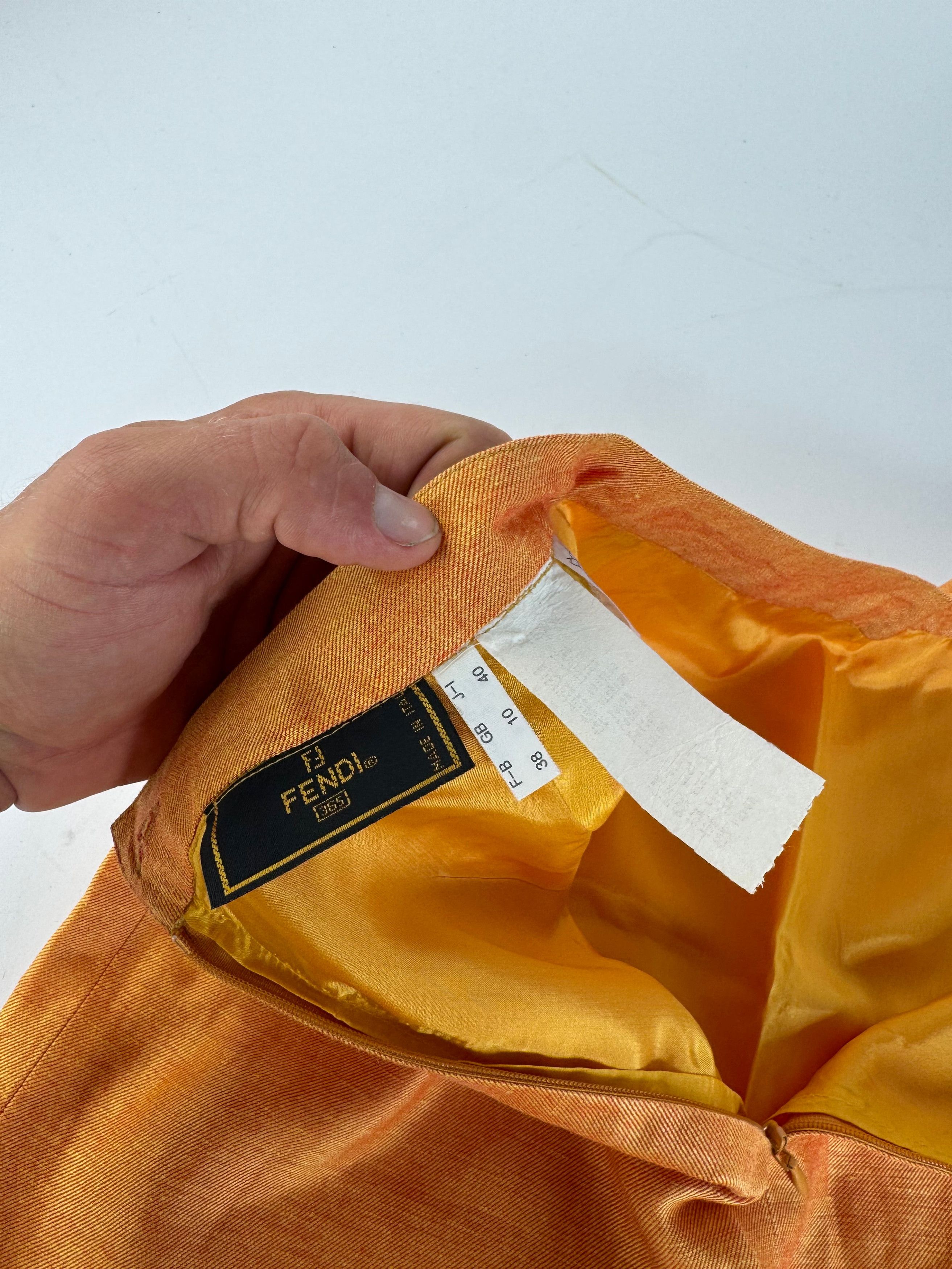 Fendi Vintage Linen Skirt M orange Size 30" / US 8 / IT 44 - 10 Thumbnail