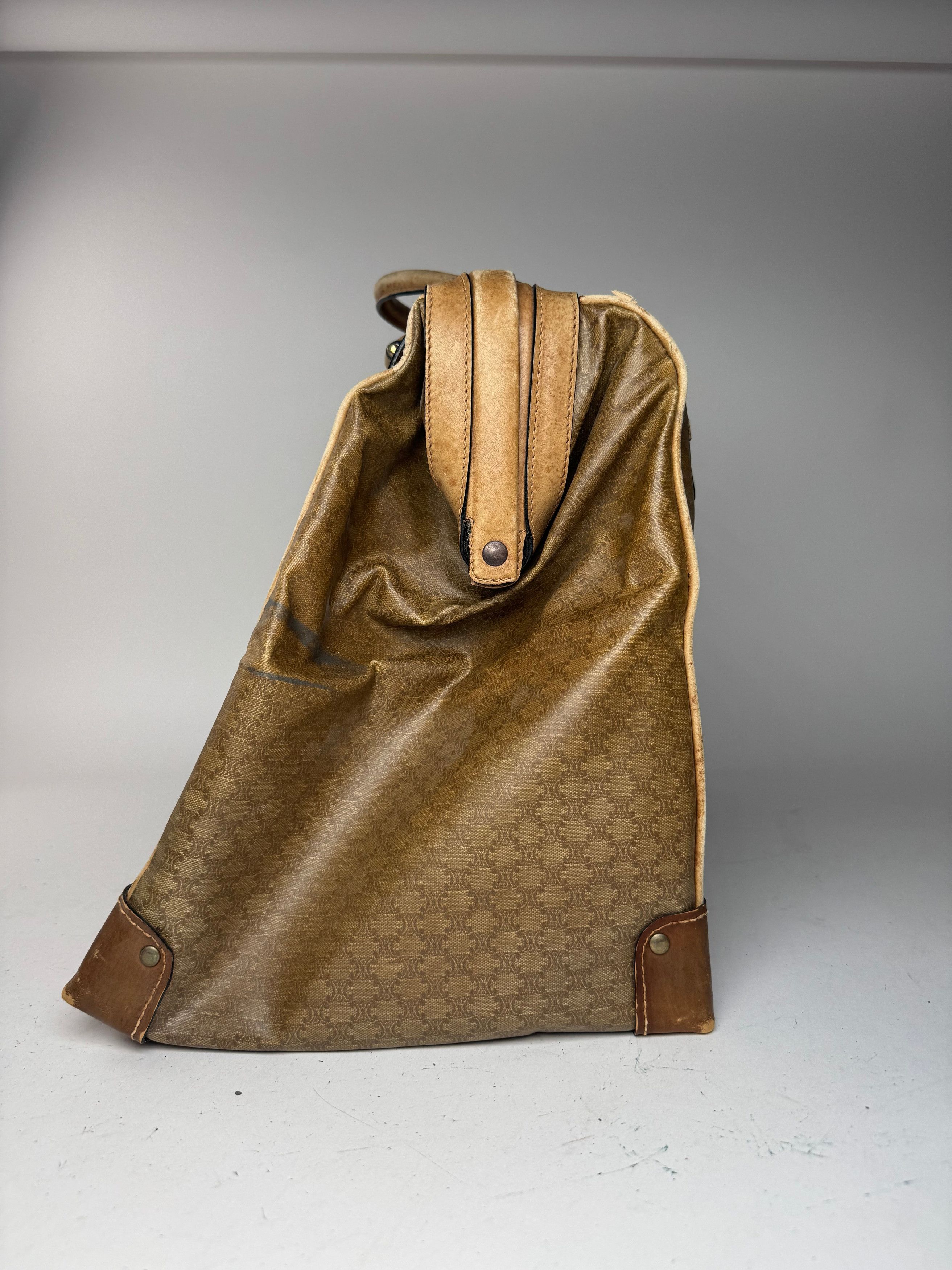 Celine Vintage Paris Monogram Leather Travel bag gold brown Size ONE SIZE - 7 Thumbnail