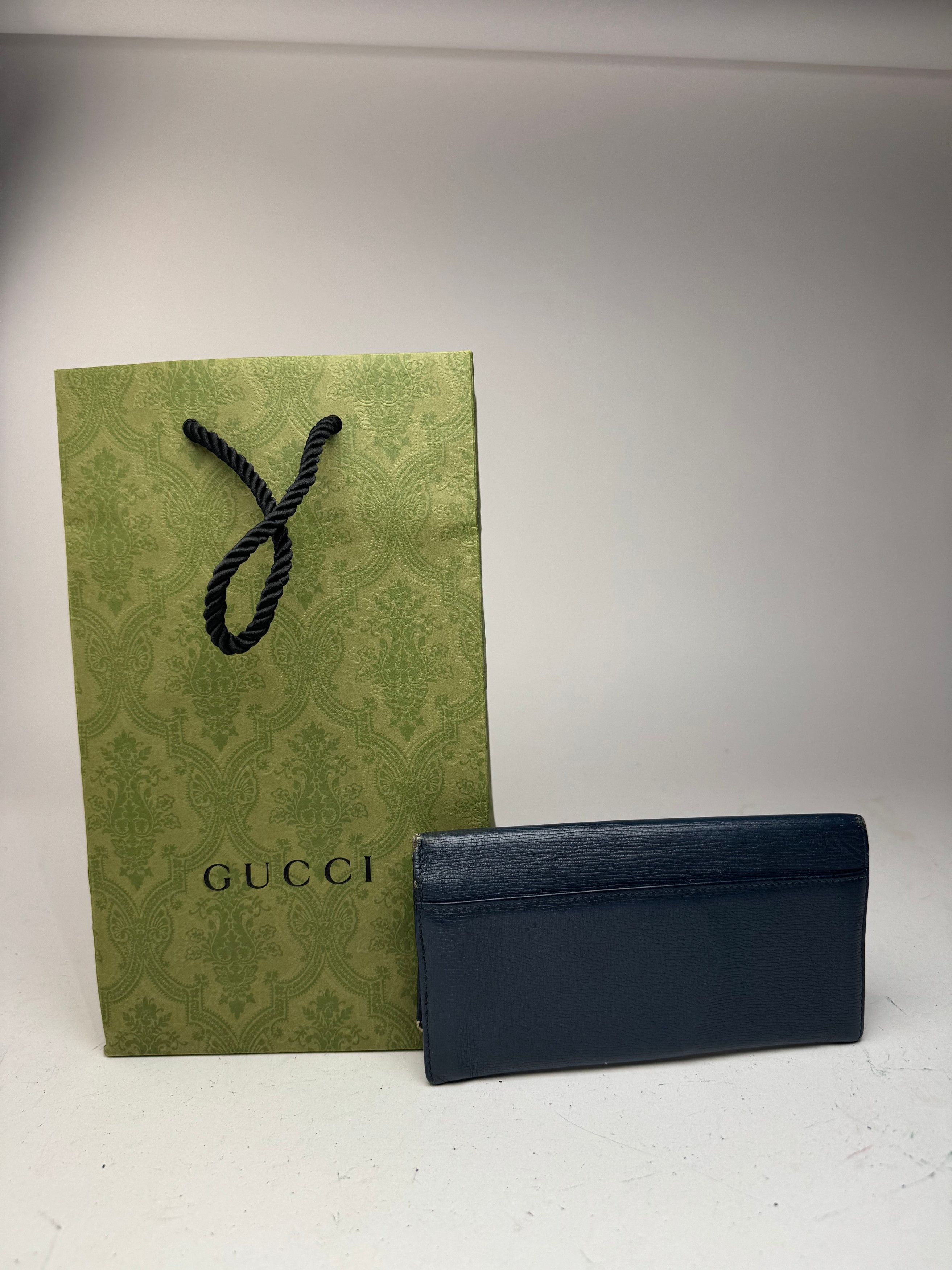 Gucci Vintage Monogram leather ID Holder GG Navy Size ONE SIZE - 4 Thumbnail