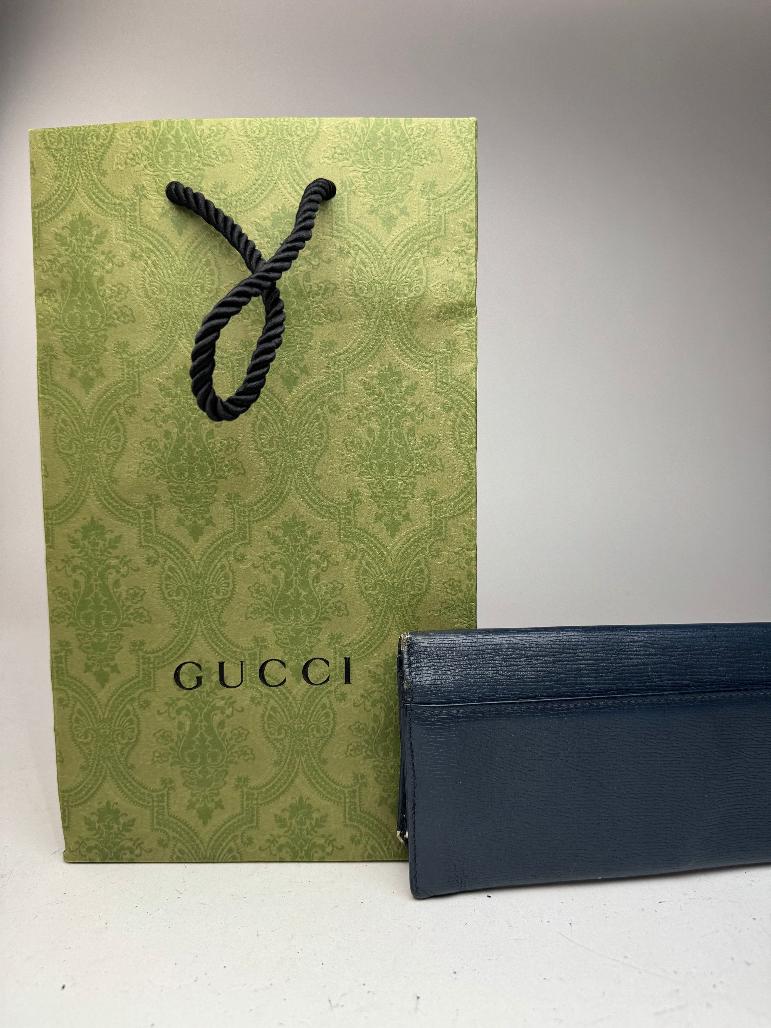 Gucci Vintage Monogram leather ID Holder GG Navy Size ONE SIZE - 2 Thumbnail