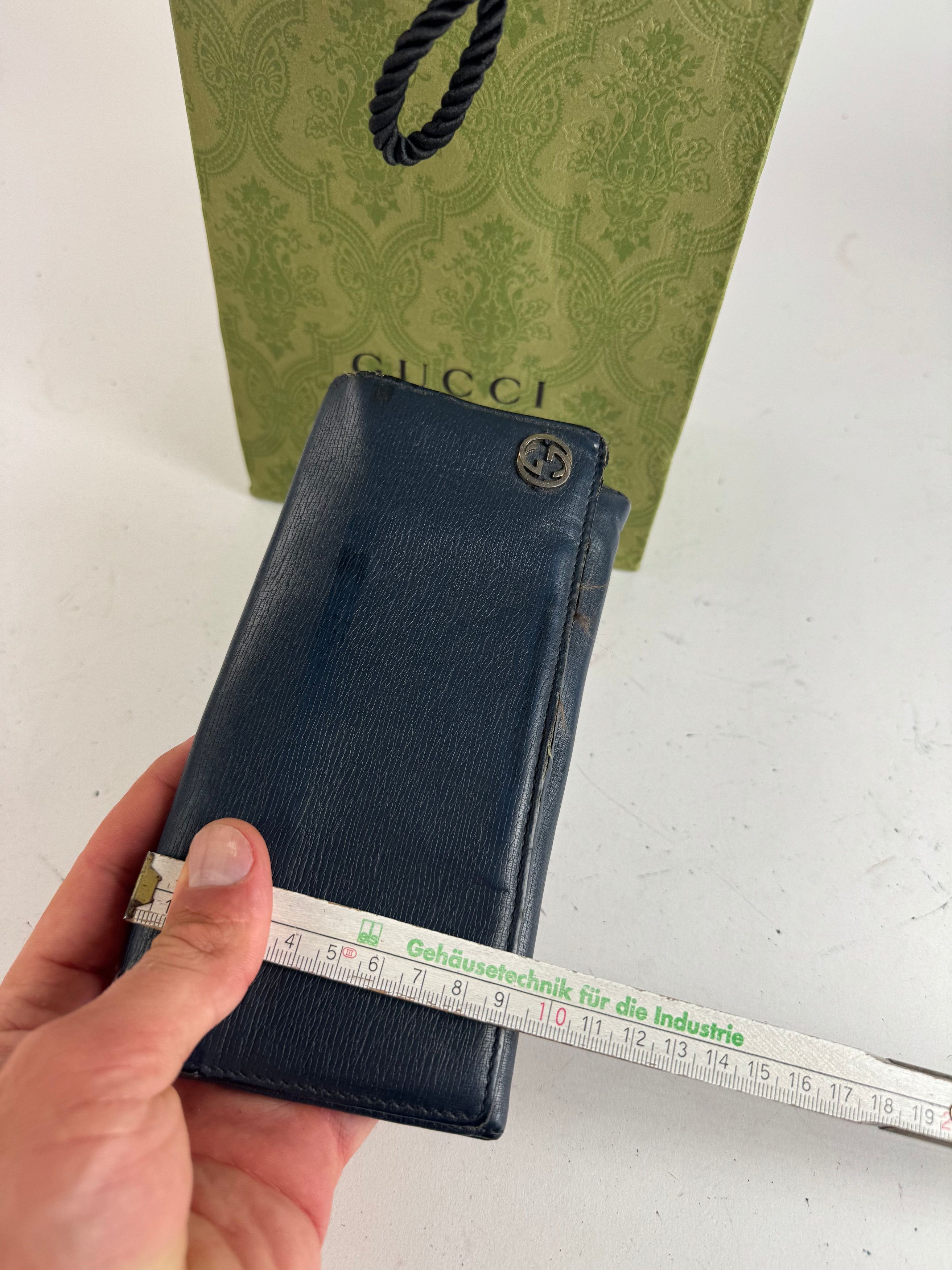 Gucci Vintage Monogram leather ID Holder GG Navy Size ONE SIZE - 12 Thumbnail