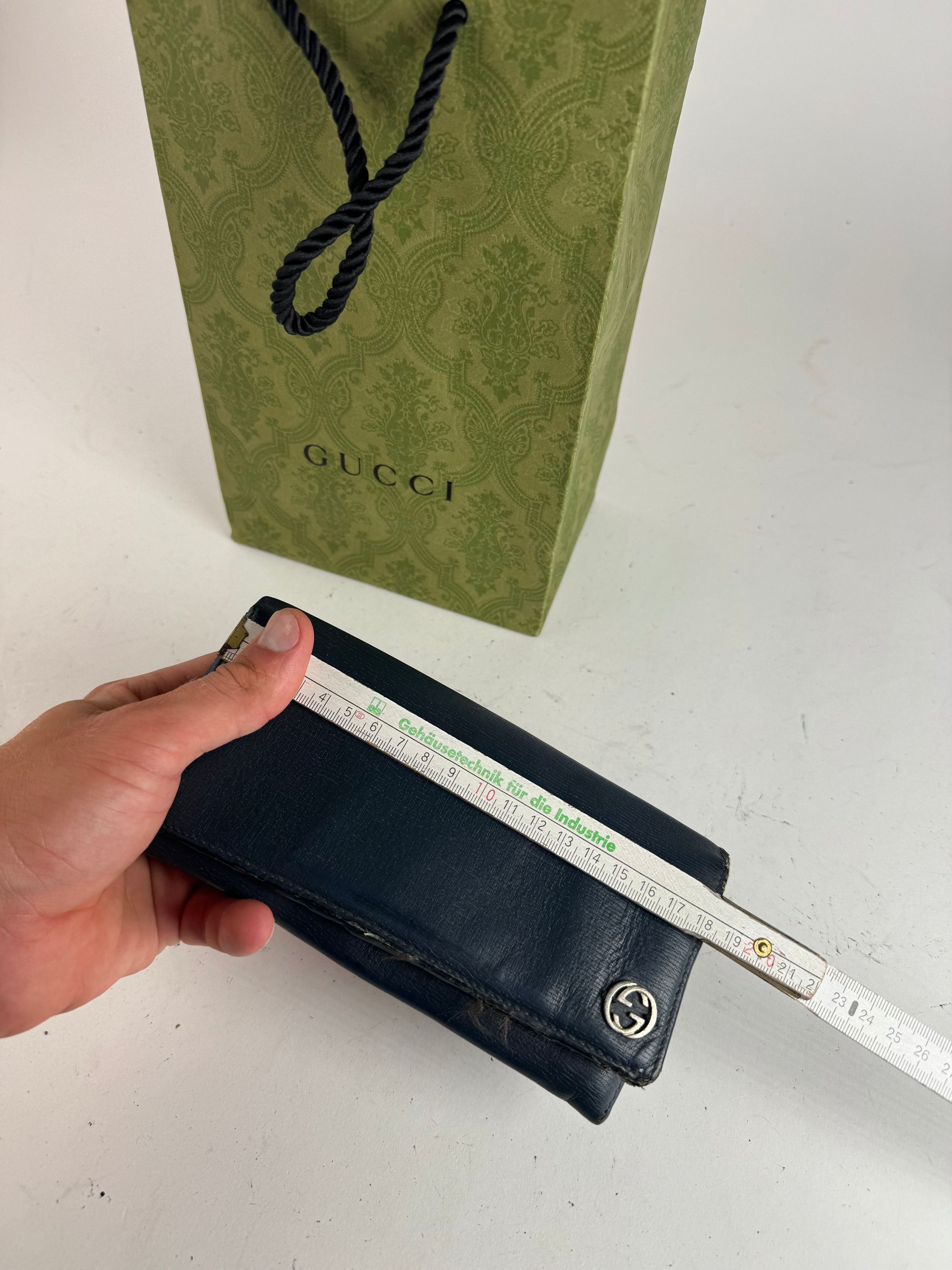 Gucci Vintage Monogram leather ID Holder GG Navy Size ONE SIZE - 11 Thumbnail