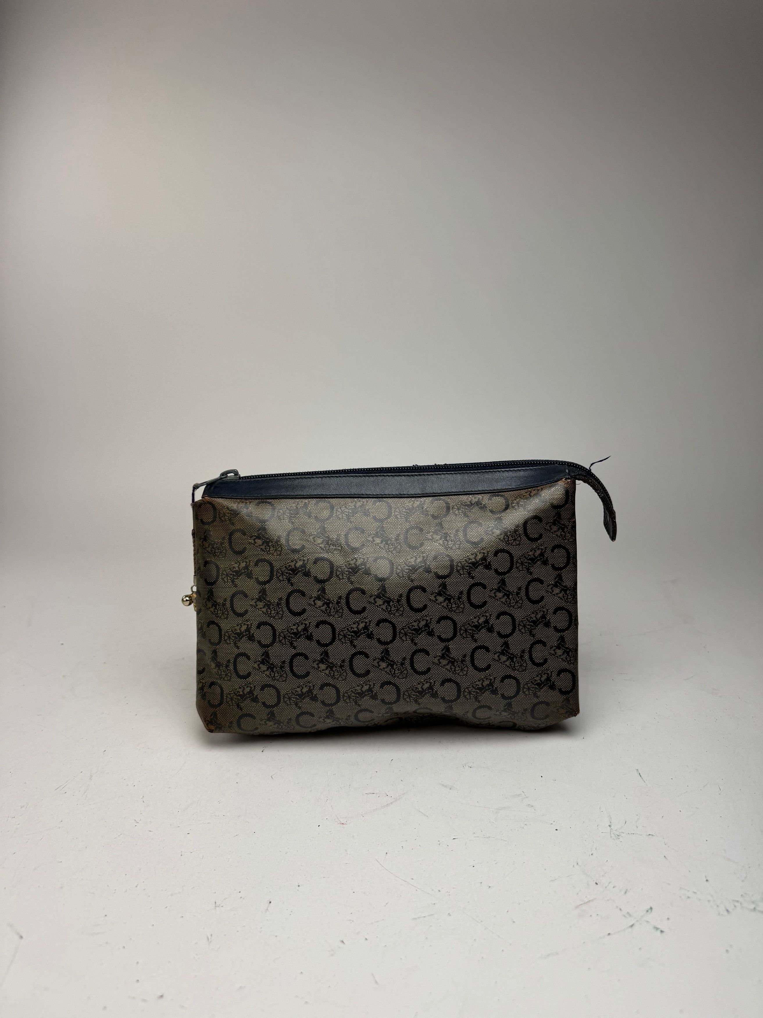 Celine Vintage macadam monogram leather clutch grey navy Size ONE SIZE - 15 Thumbnail