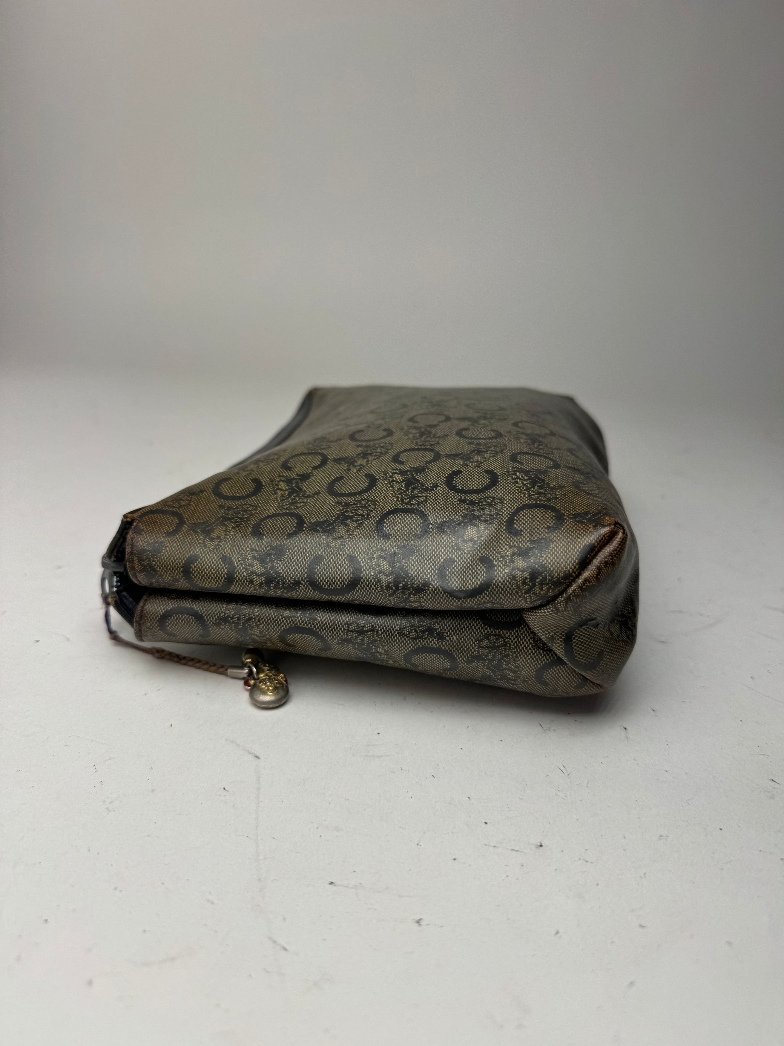 Celine Vintage macadam monogram leather clutch grey navy Size ONE SIZE - 8 Thumbnail