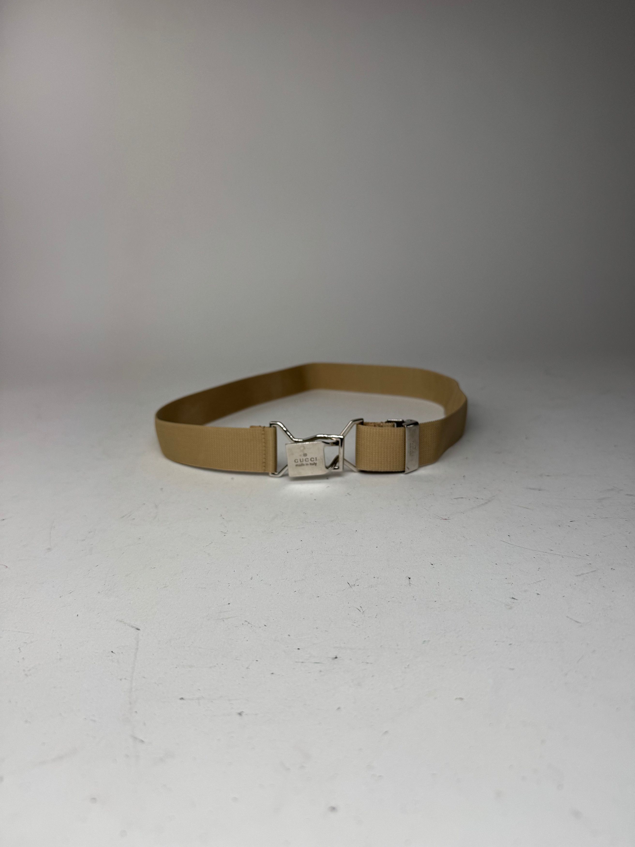 Gucci Vintage Canvas Belt beige Silver Size ONE SIZE - 10 Thumbnail