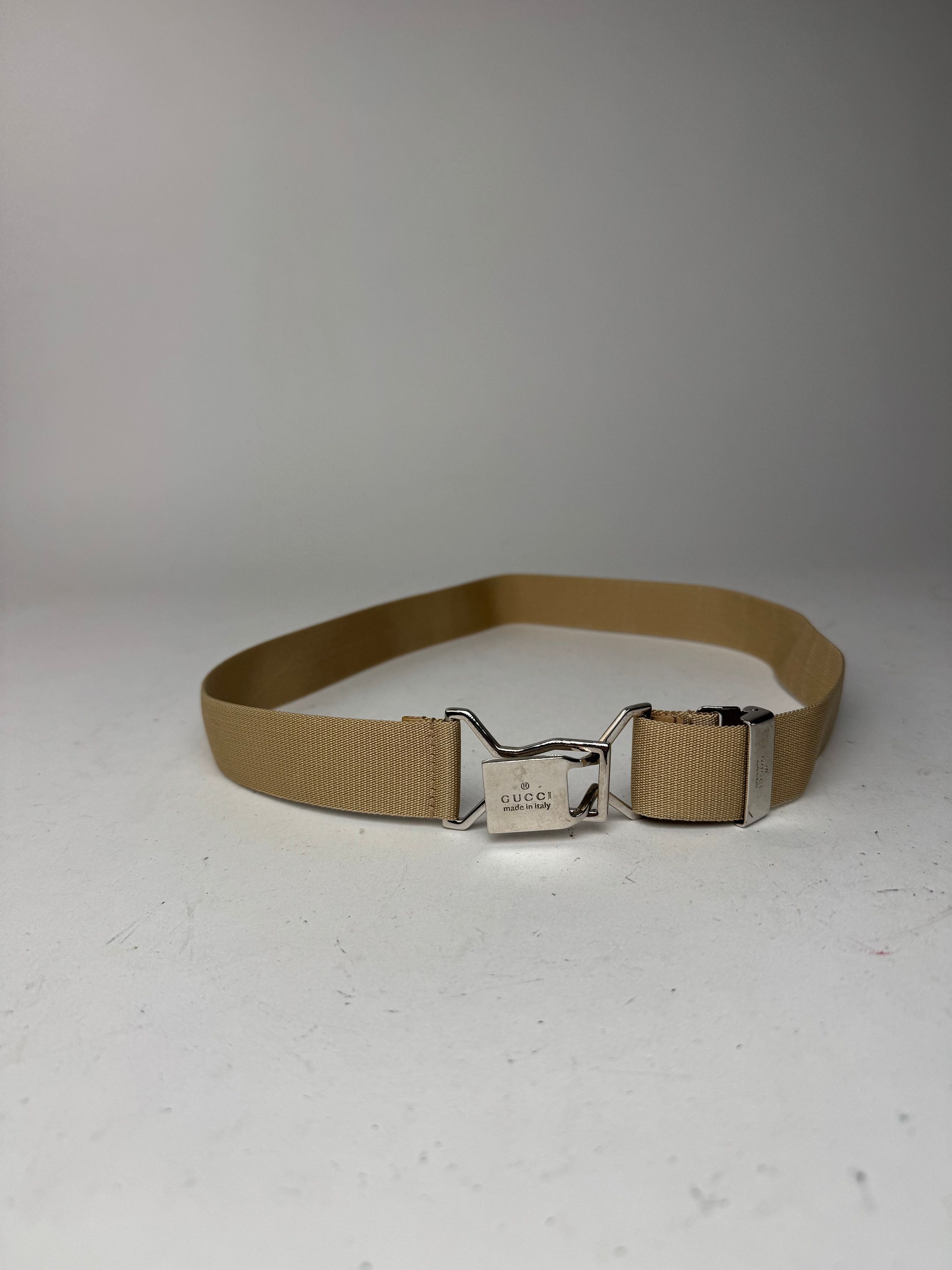 Gucci Vintage Canvas Belt beige Silver Size ONE SIZE - 6 Thumbnail