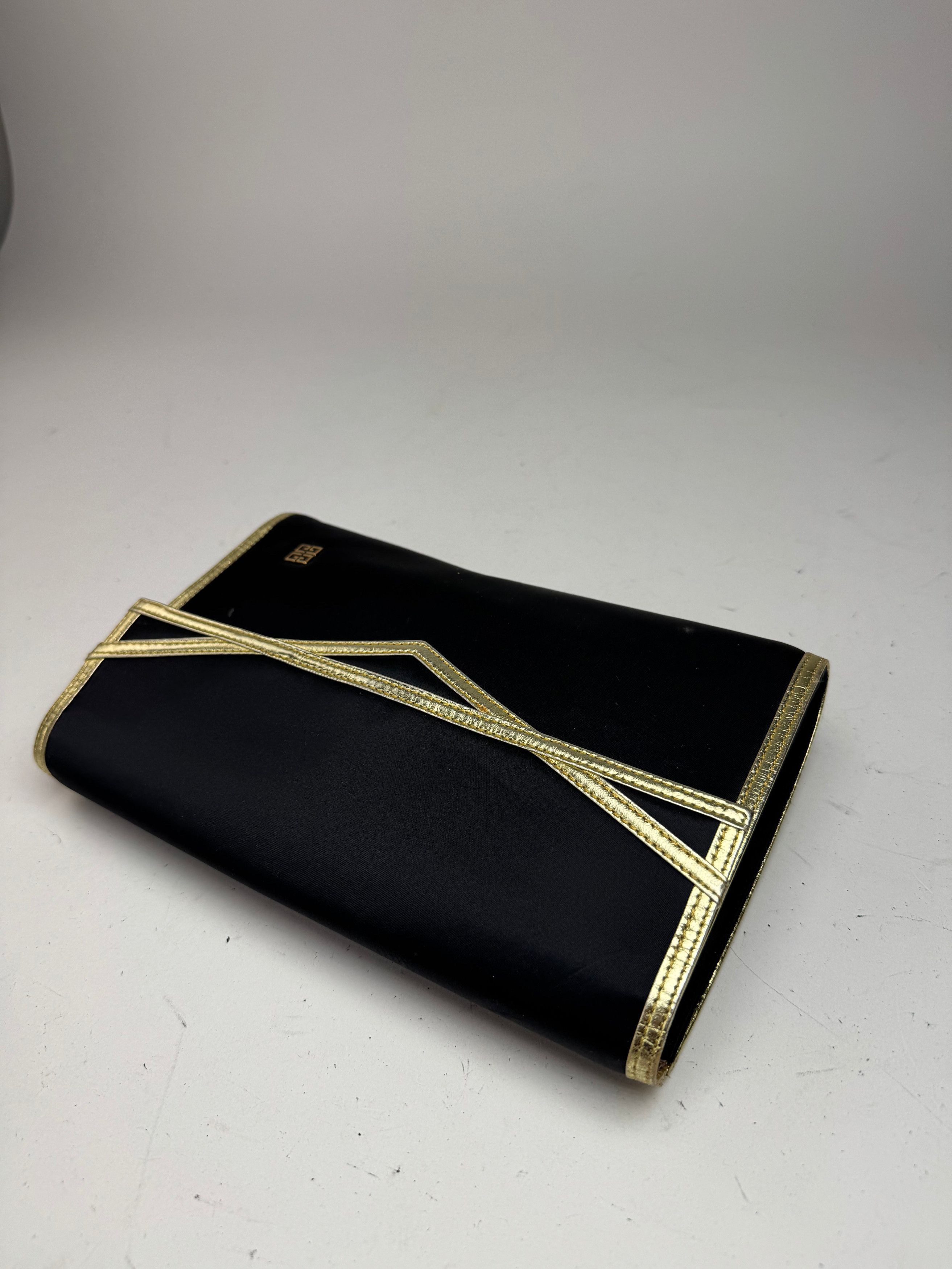 Givenchy Vintage Leather canvas clutch black gold Size ONE SIZE - 6 Thumbnail