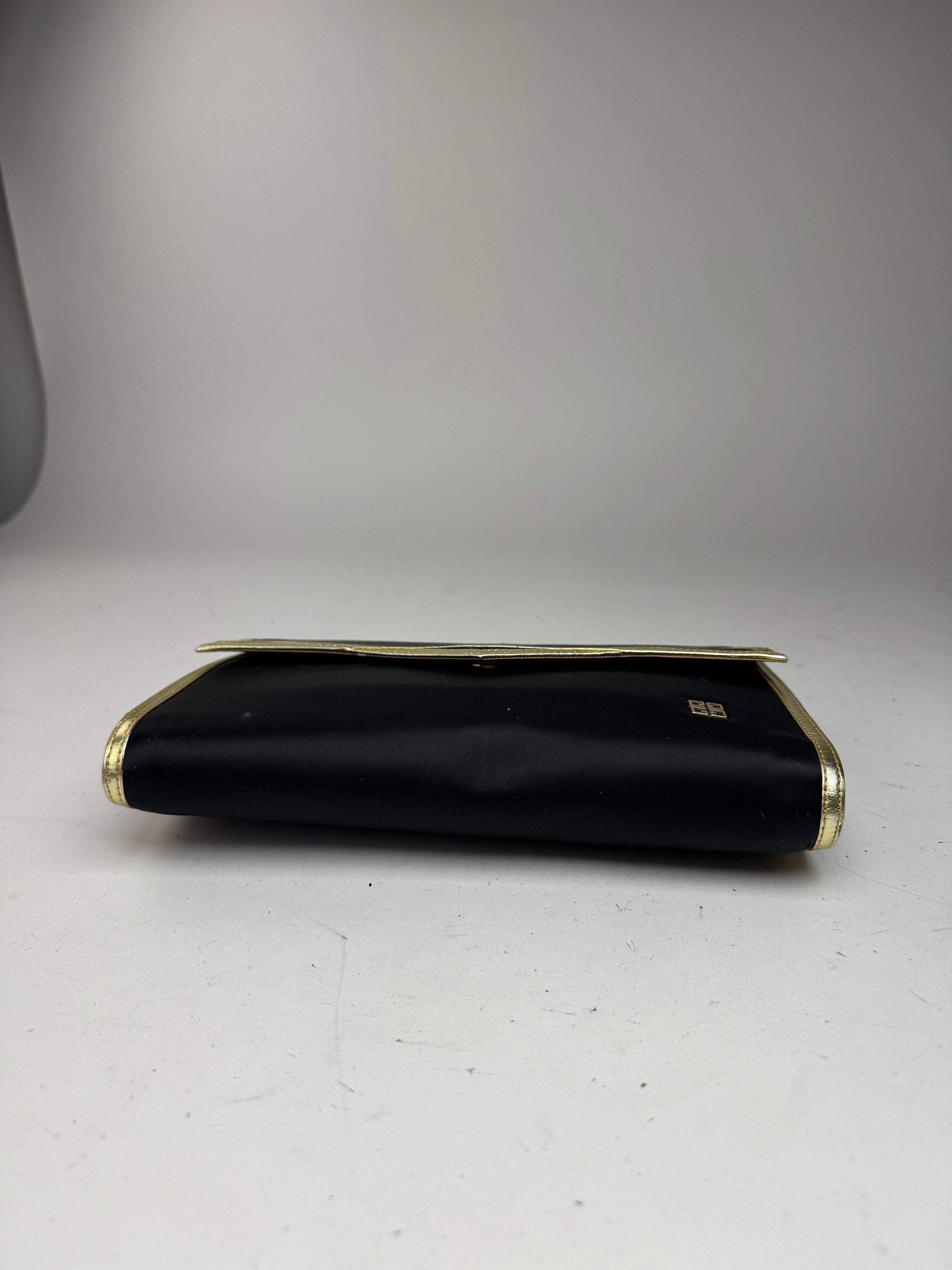 Givenchy Vintage Leather canvas clutch black gold Size ONE SIZE - 8 Thumbnail