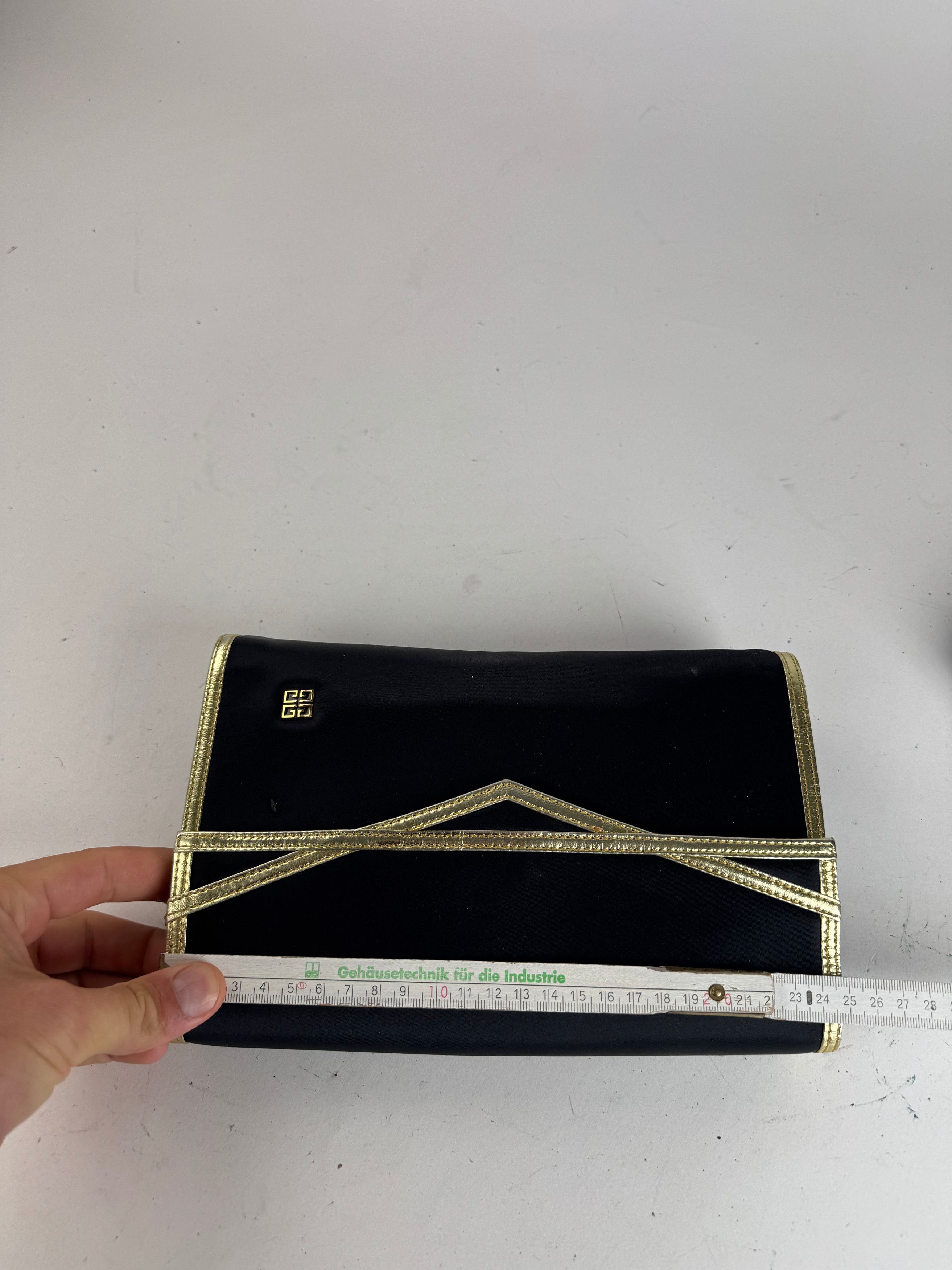 Givenchy Vintage Leather canvas clutch black gold Size ONE SIZE - 11 Thumbnail