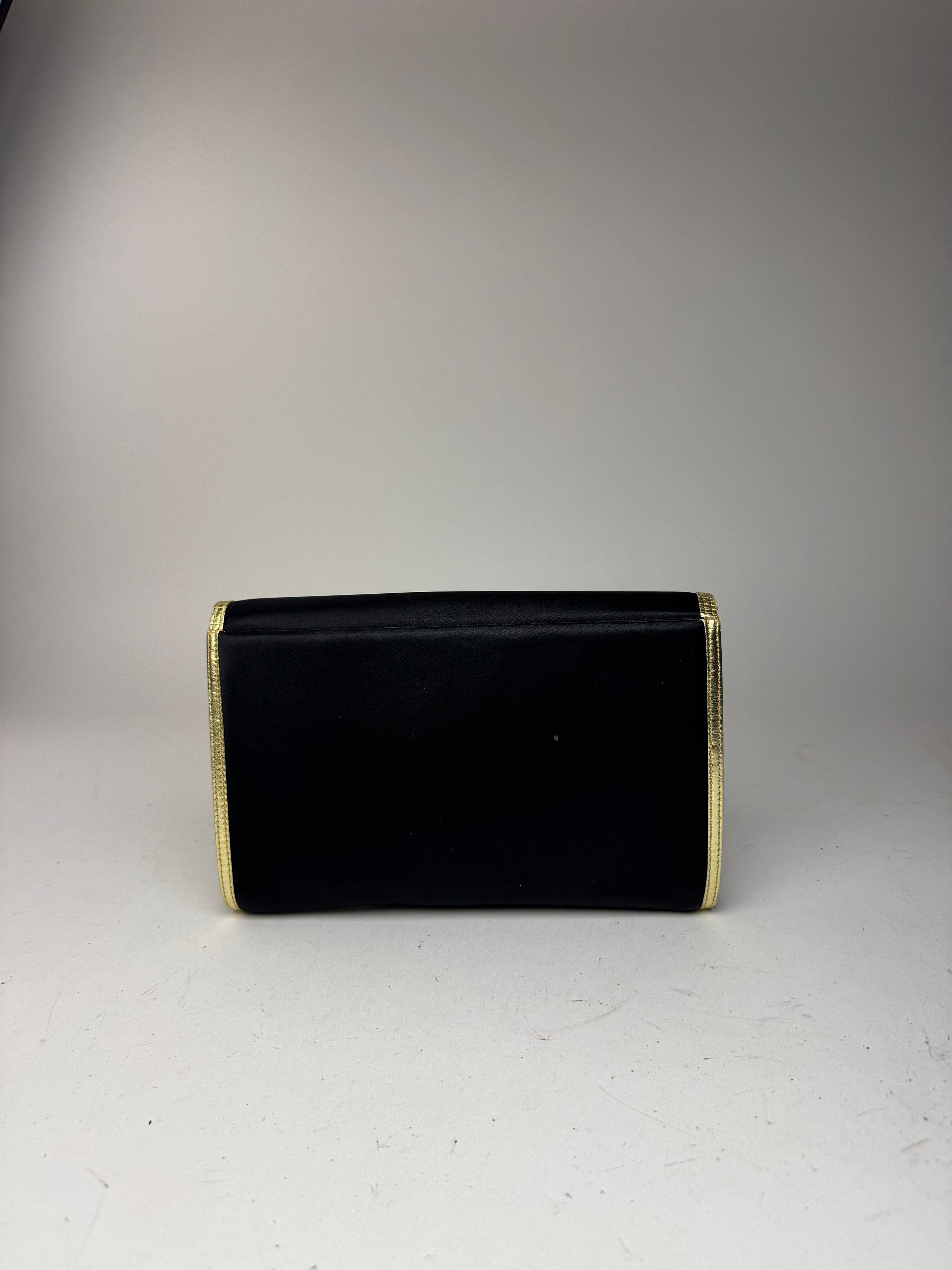 Givenchy Vintage Leather canvas clutch black gold Size ONE SIZE - 15 Thumbnail