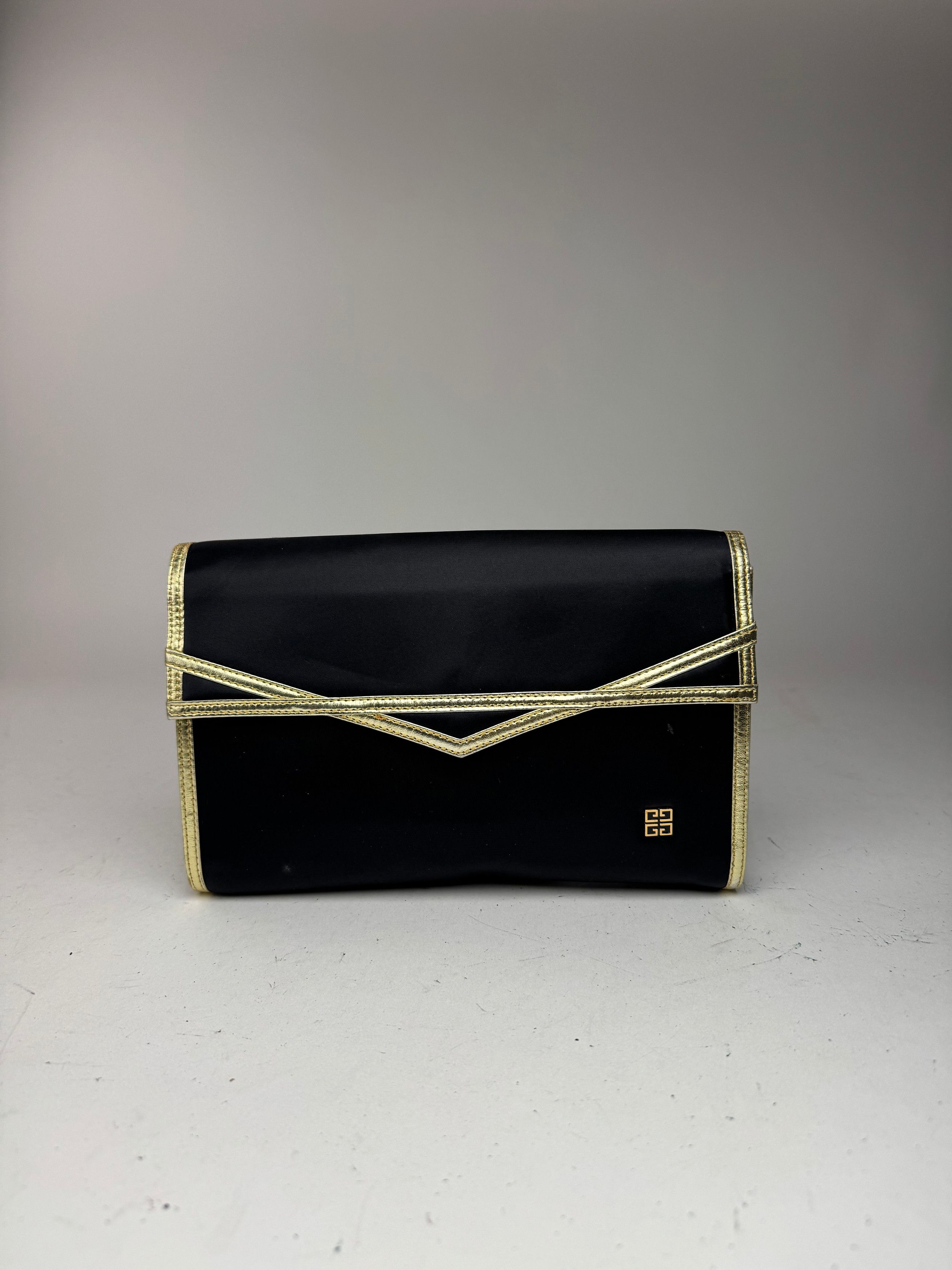 Givenchy Vintage Leather canvas clutch black gold Size ONE SIZE - 9 Thumbnail