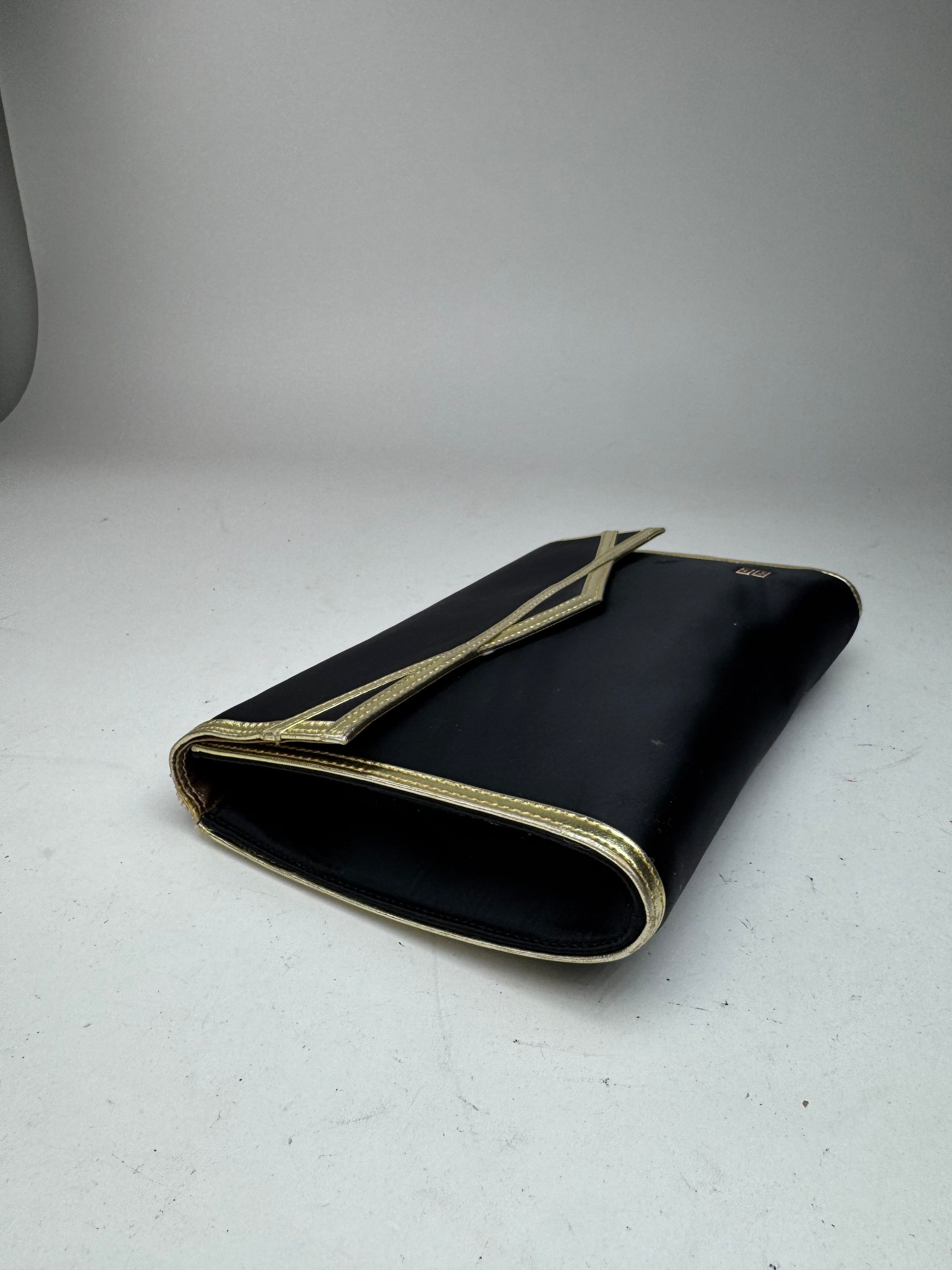 Givenchy Vintage Leather canvas clutch black gold Size ONE SIZE - 7 Thumbnail