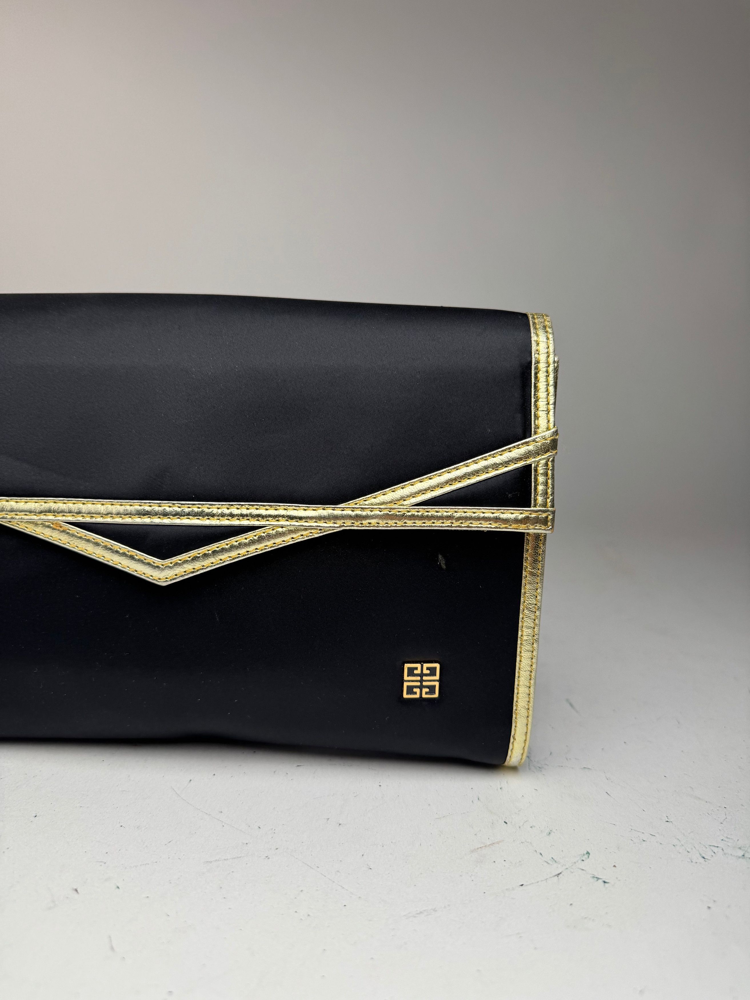 Givenchy Vintage Leather canvas clutch black gold Size ONE SIZE - 5 Thumbnail