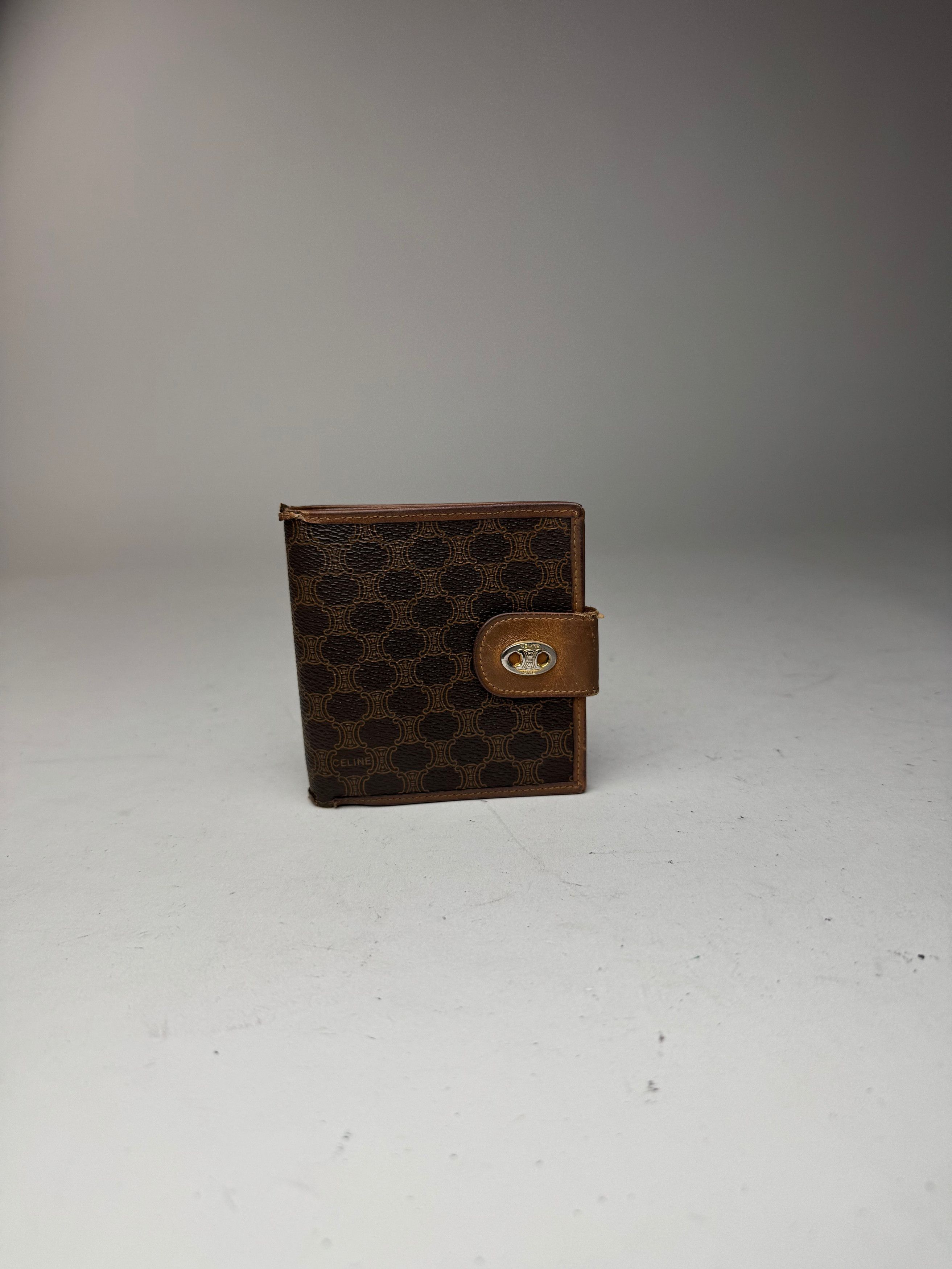 Celine Vintage Triomphe Monogram leather wallet brown Size ONE SIZE - 14 Thumbnail