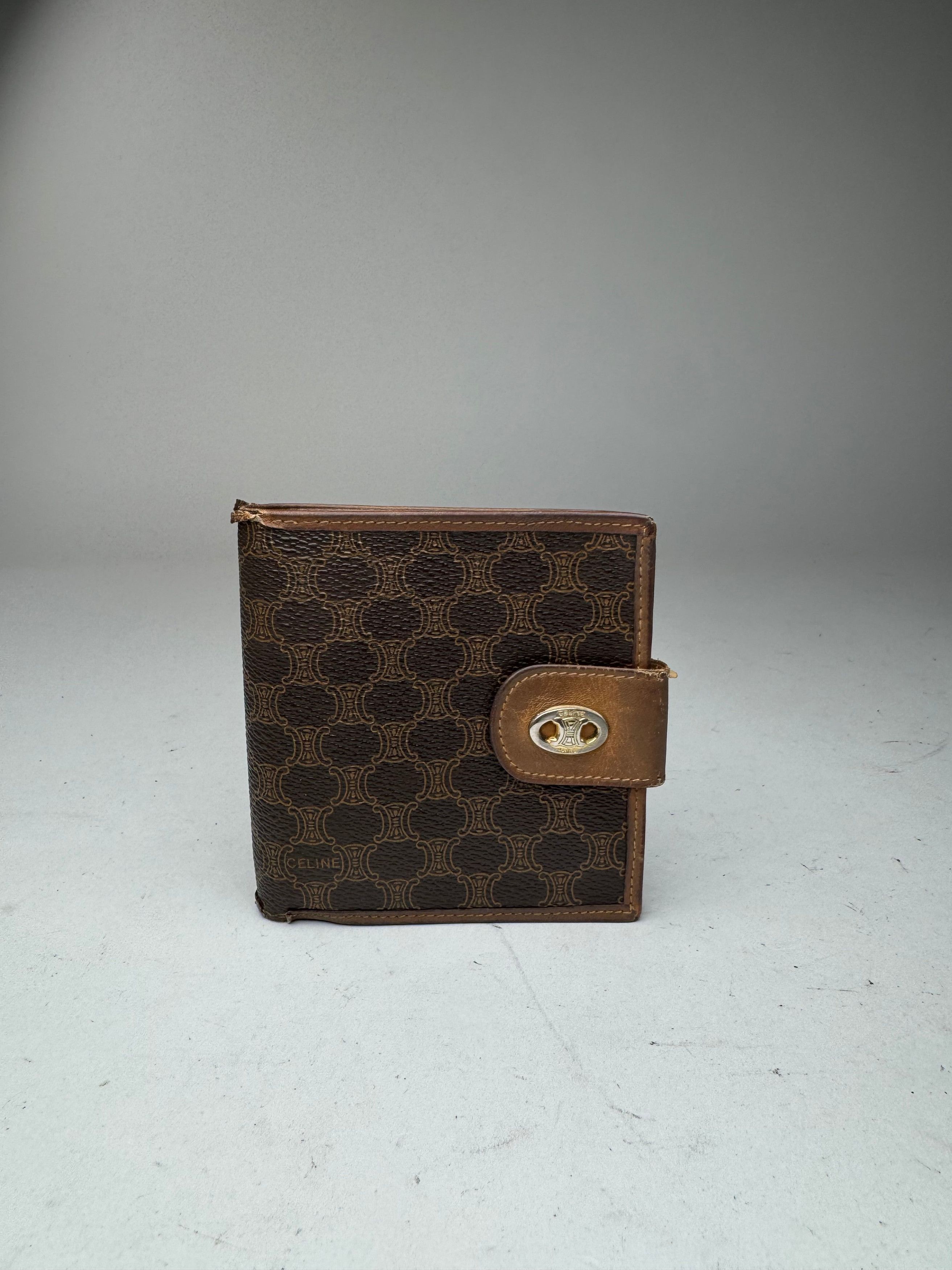 Celine Vintage Triomphe Monogram leather wallet brown Size ONE SIZE - 5 Thumbnail