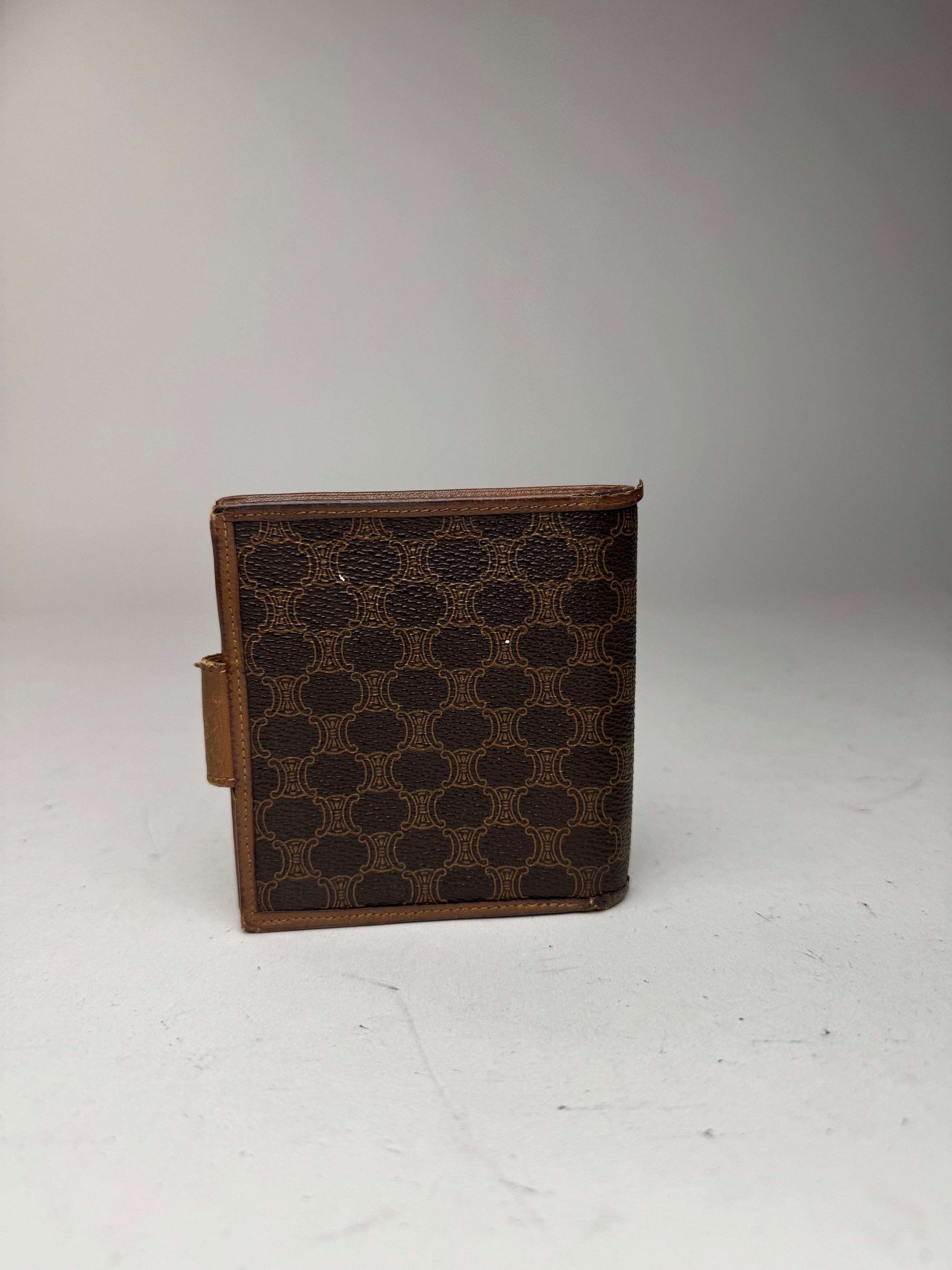 Celine Vintage Triomphe Monogram leather wallet brown Size ONE SIZE - 6 Thumbnail