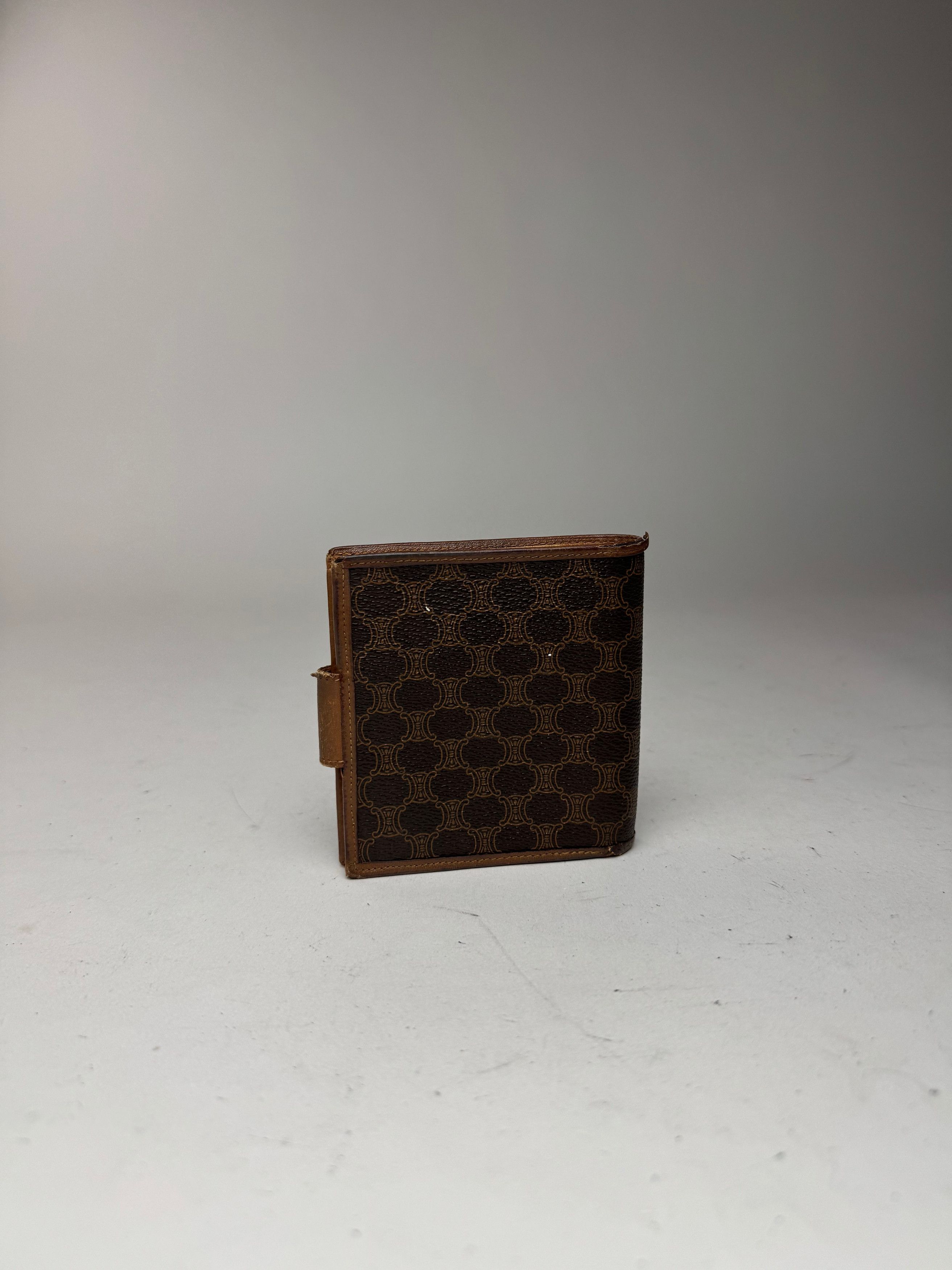 Celine Vintage Triomphe Monogram leather wallet brown Size ONE SIZE - 15 Thumbnail