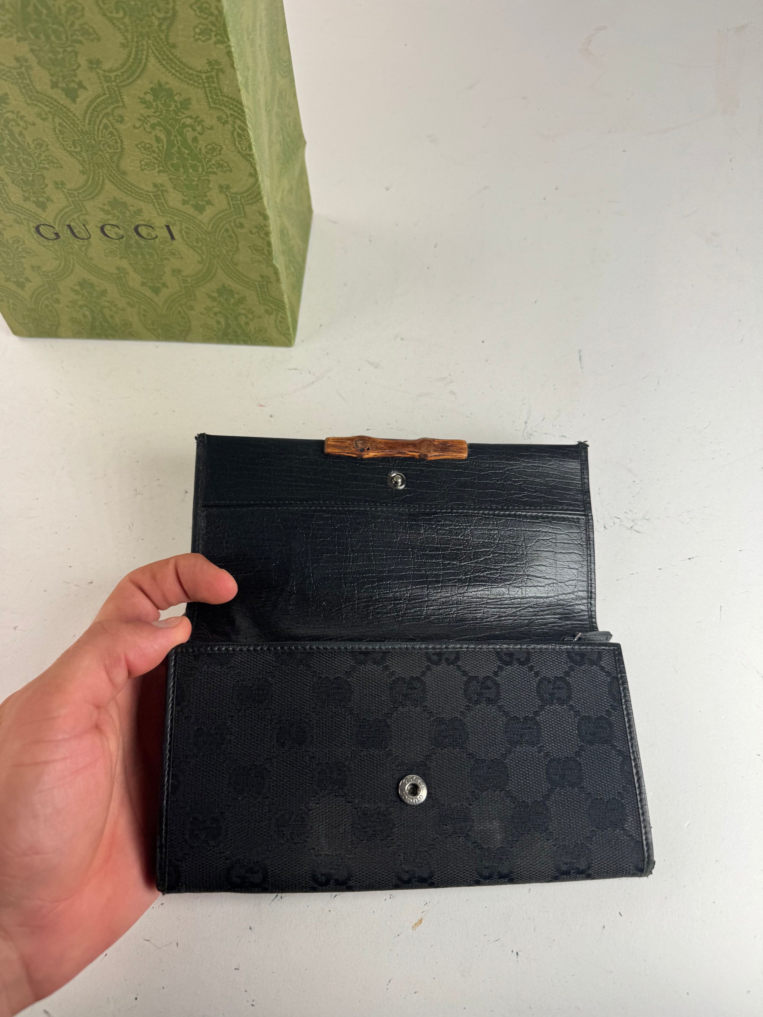 Gucci Vintage Bamboo monogram Wallet black Size ONE SIZE - 5 Thumbnail
