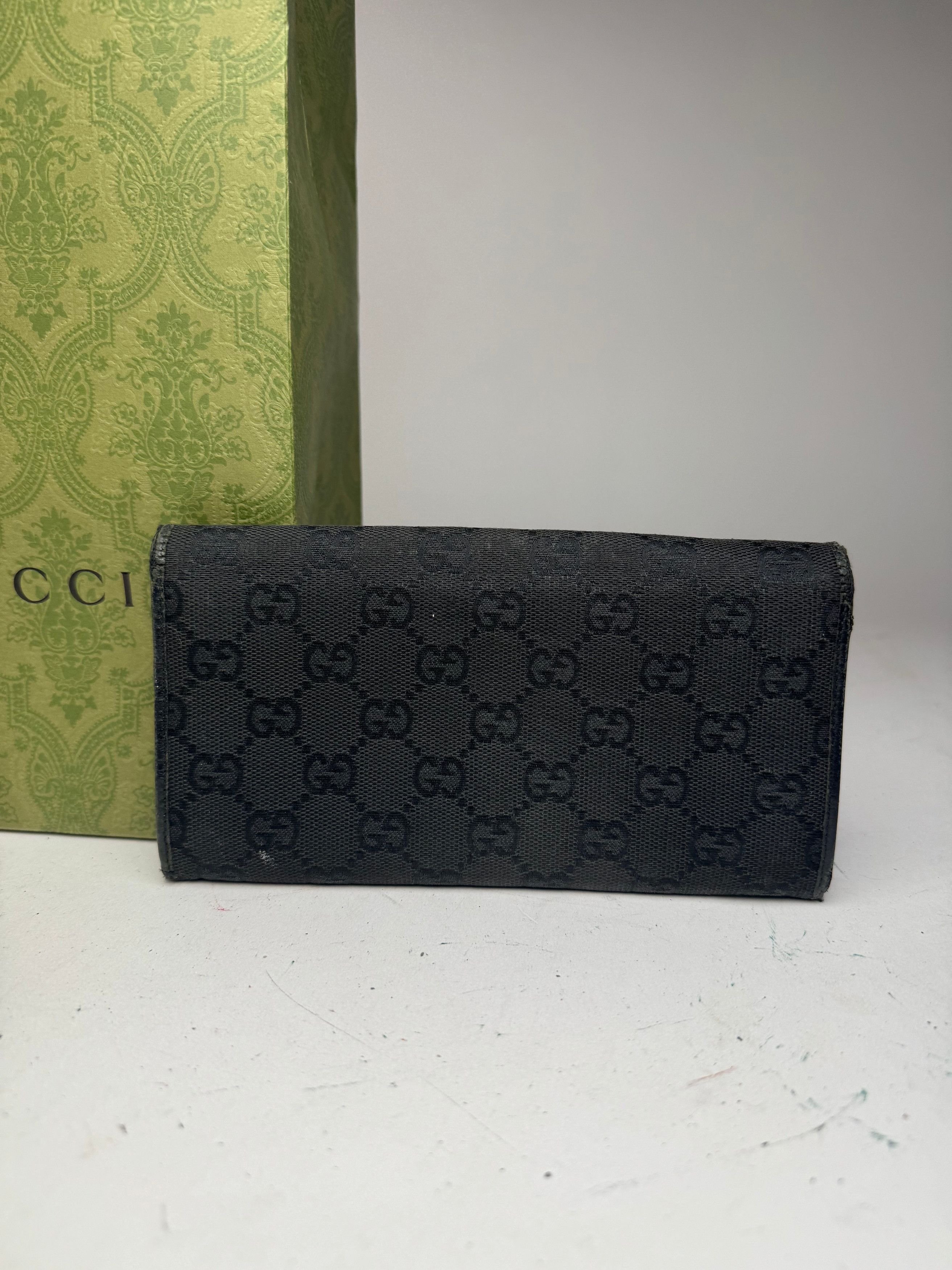 Gucci Vintage Bamboo monogram Wallet black Size ONE SIZE - 8 Thumbnail