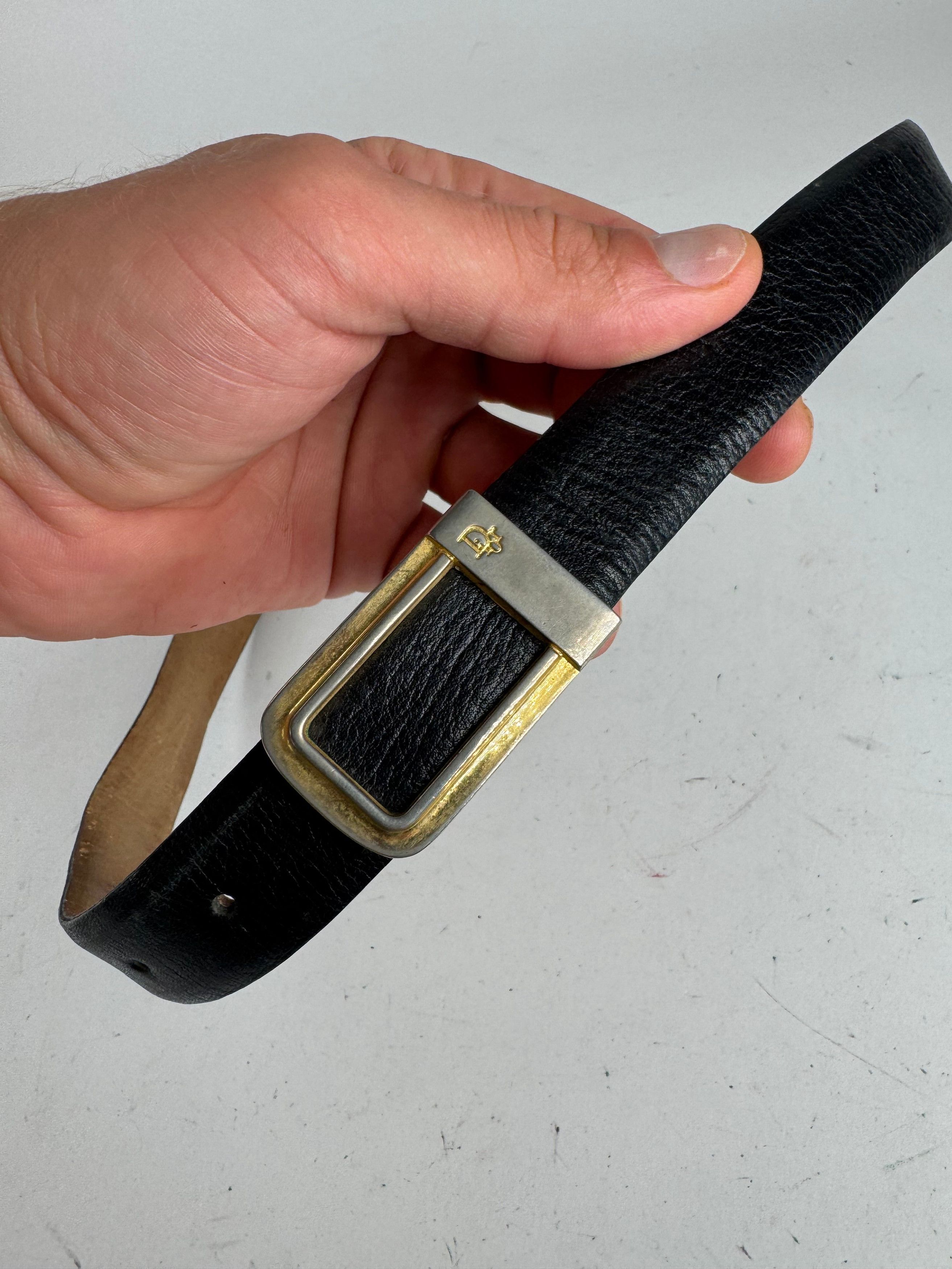 Dior Vintage Leather belt black Size ONE SIZE - 2 Thumbnail