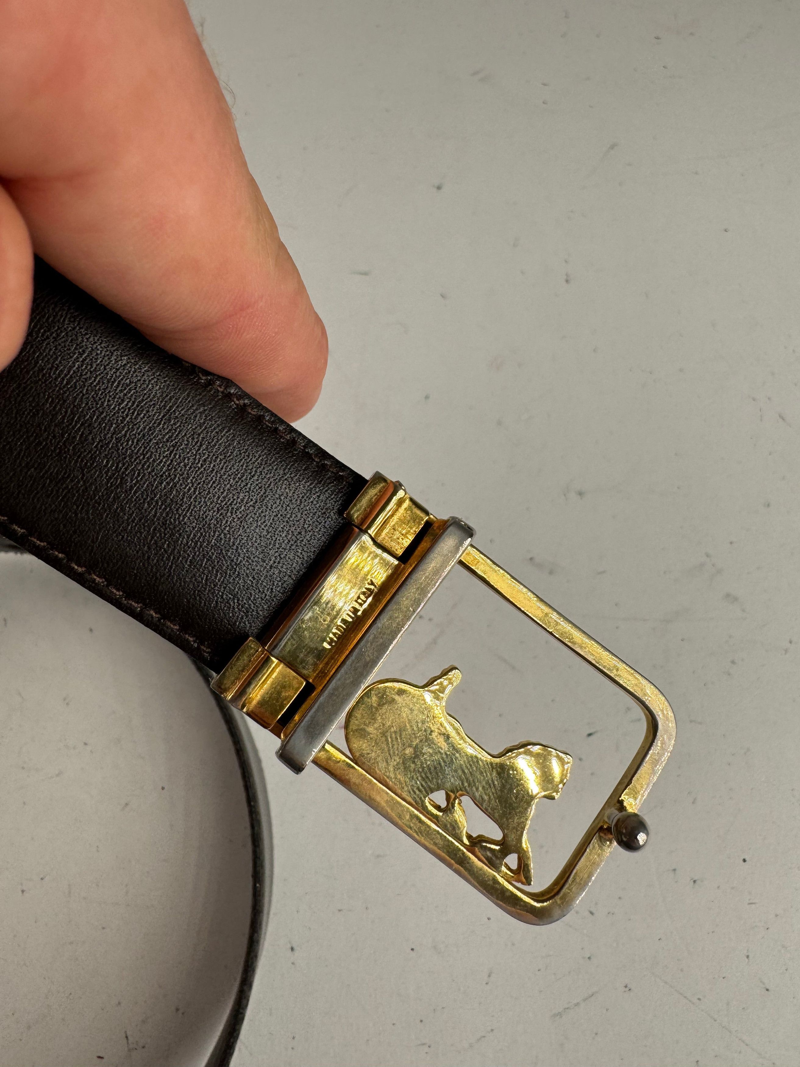 Celine Vintage Paris leather belt black Size ONE SIZE - 3 Thumbnail