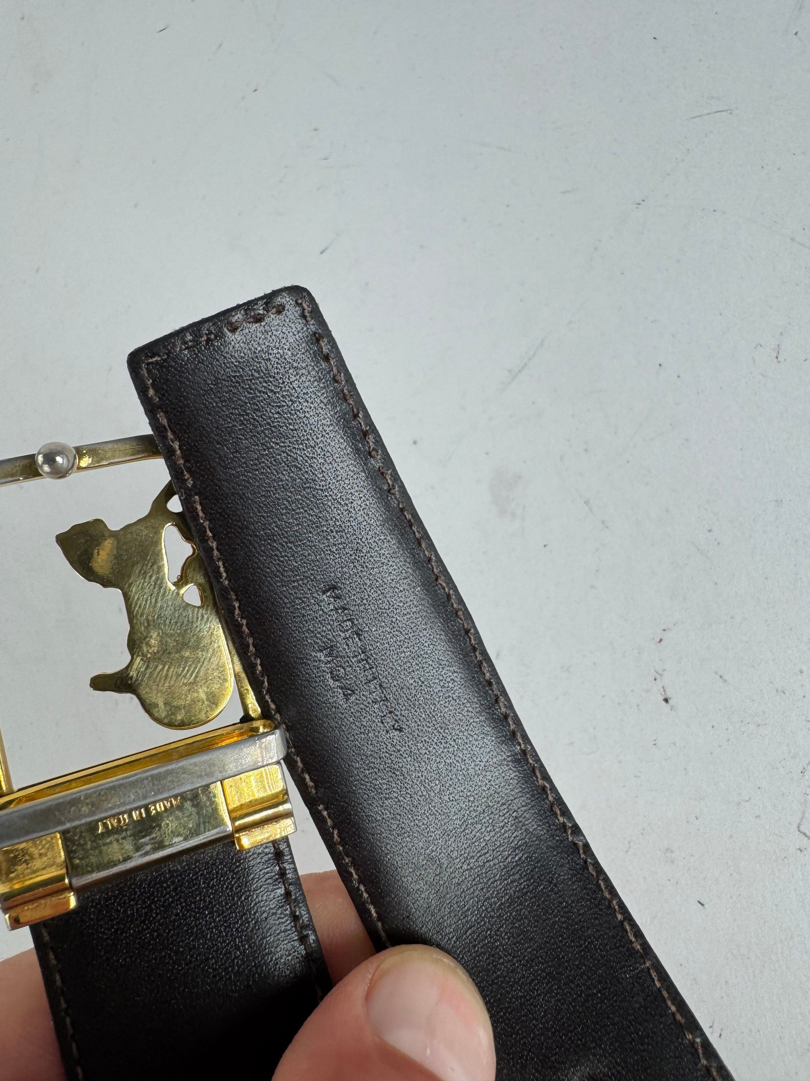 Celine Vintage Paris leather belt black Size ONE SIZE - 5 Thumbnail