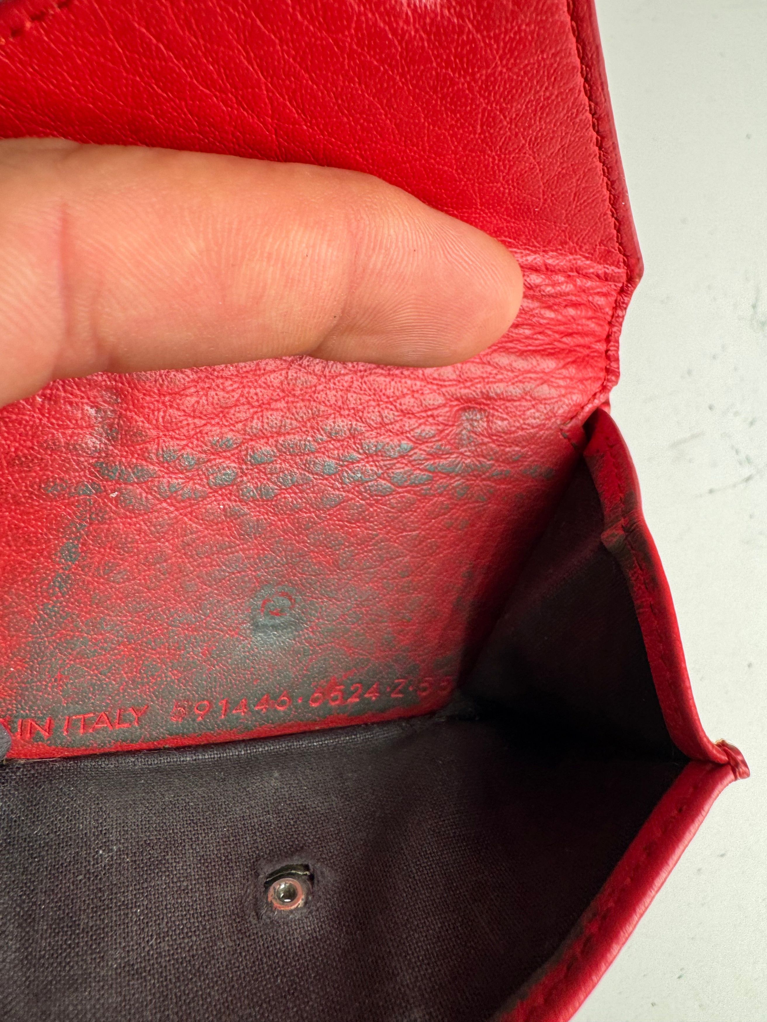 Balenciaga Vintage Leather Postal Card Holder red Size ONE SIZE - 9 Thumbnail