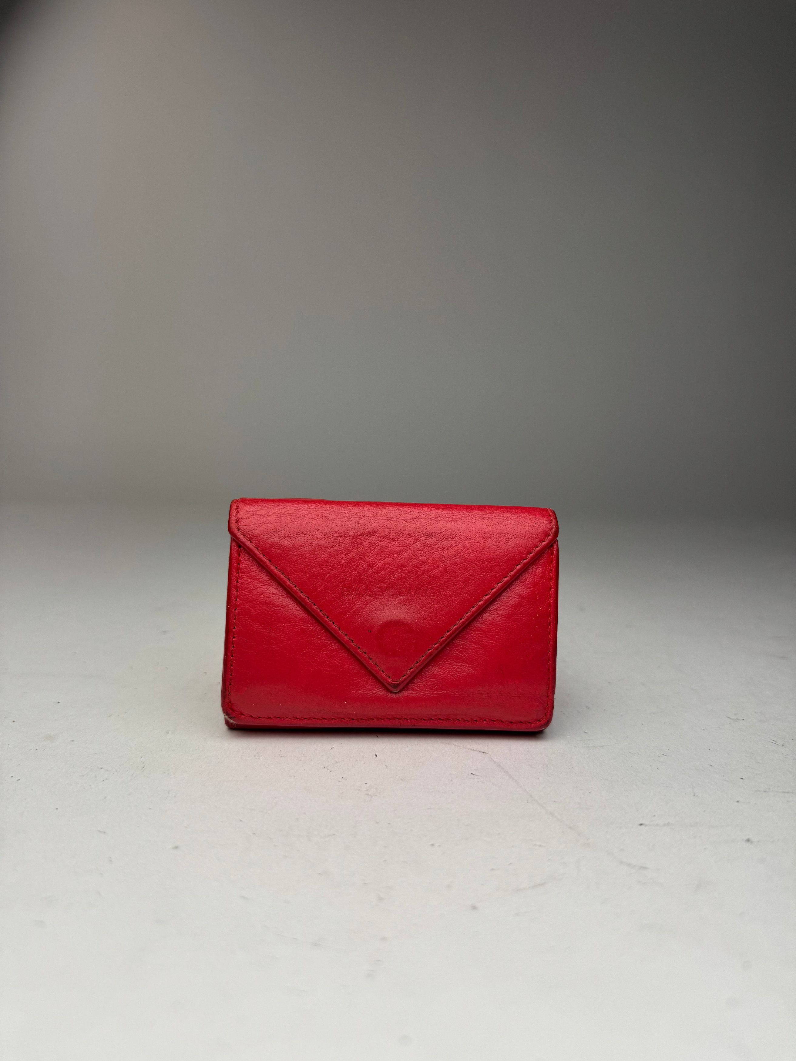 Balenciaga Vintage Leather Postal Card Holder red Size ONE SIZE - 11 Thumbnail