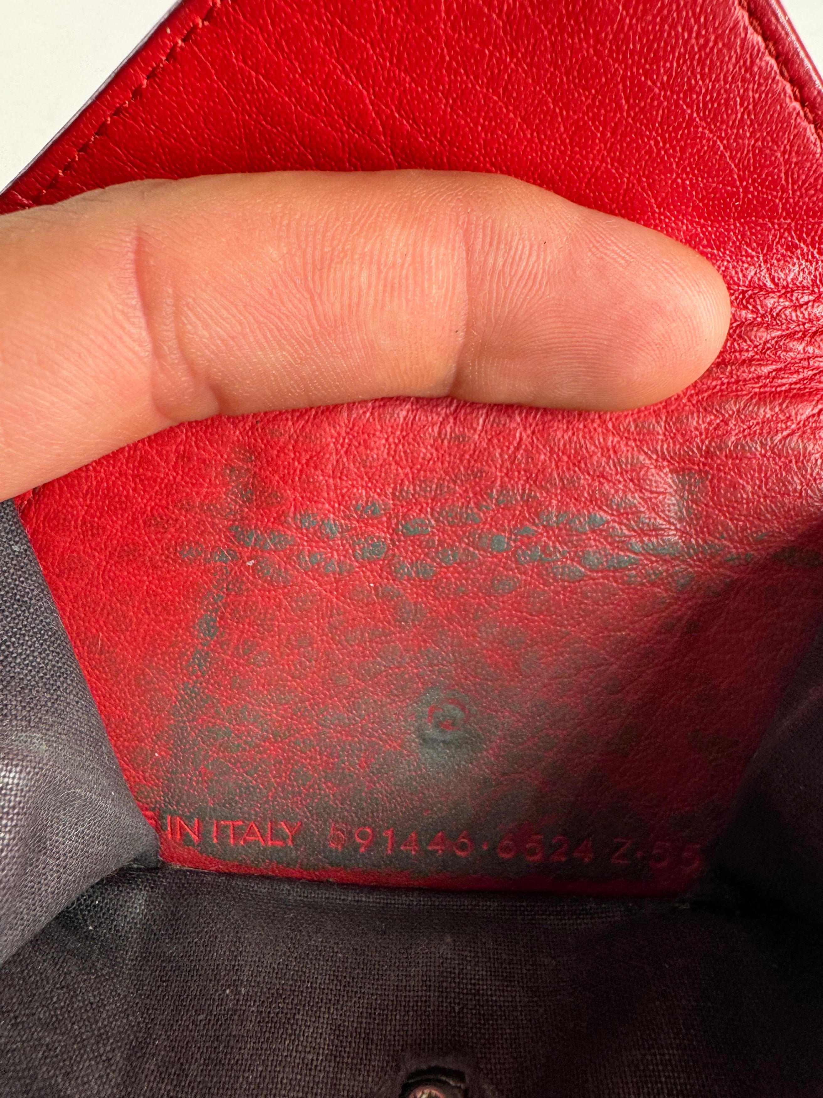 Balenciaga Vintage Leather Postal Card Holder red Size ONE SIZE - 6 Thumbnail
