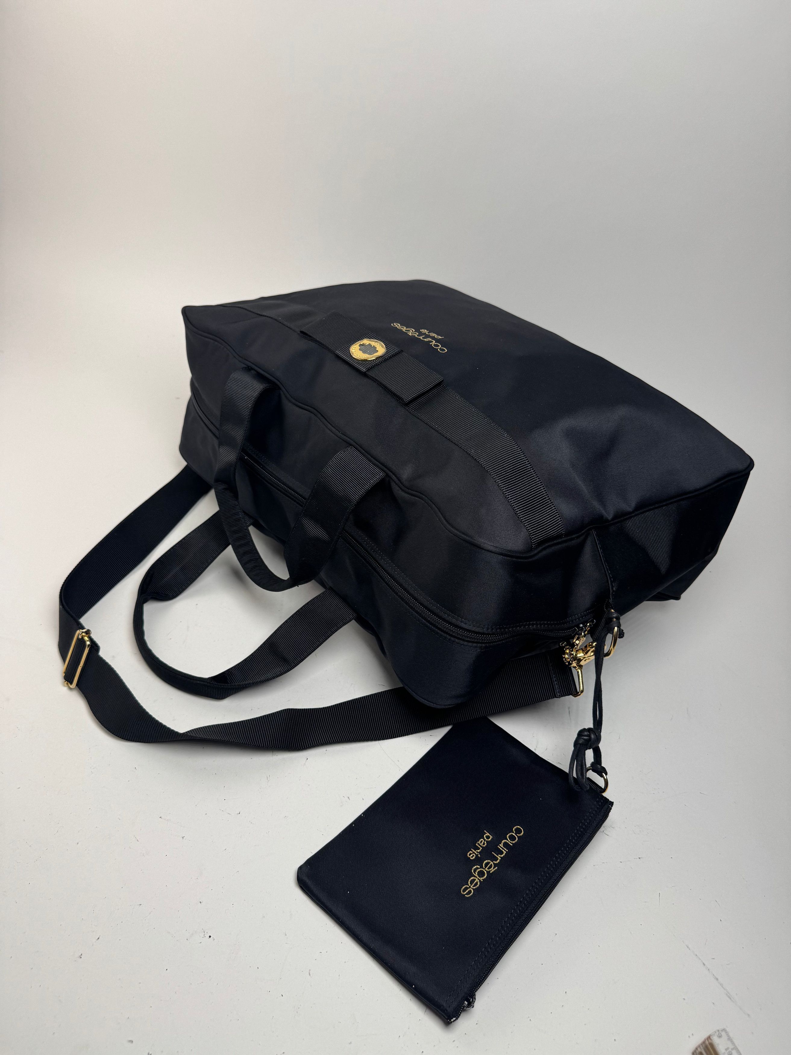 Courreges Vintage Paris 2Way Cotton Duffel bag black Size ONE SIZE - 11 Thumbnail