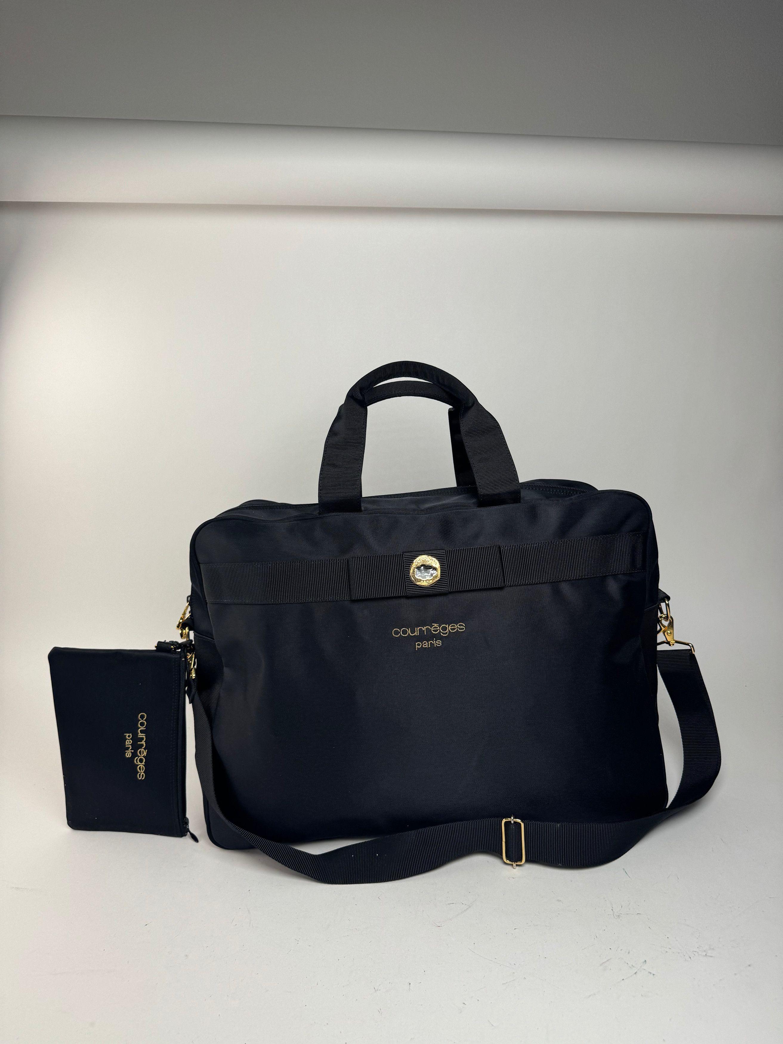 Courreges Vintage Paris 2Way Cotton Duffel bag black Size ONE SIZE - 7 Thumbnail