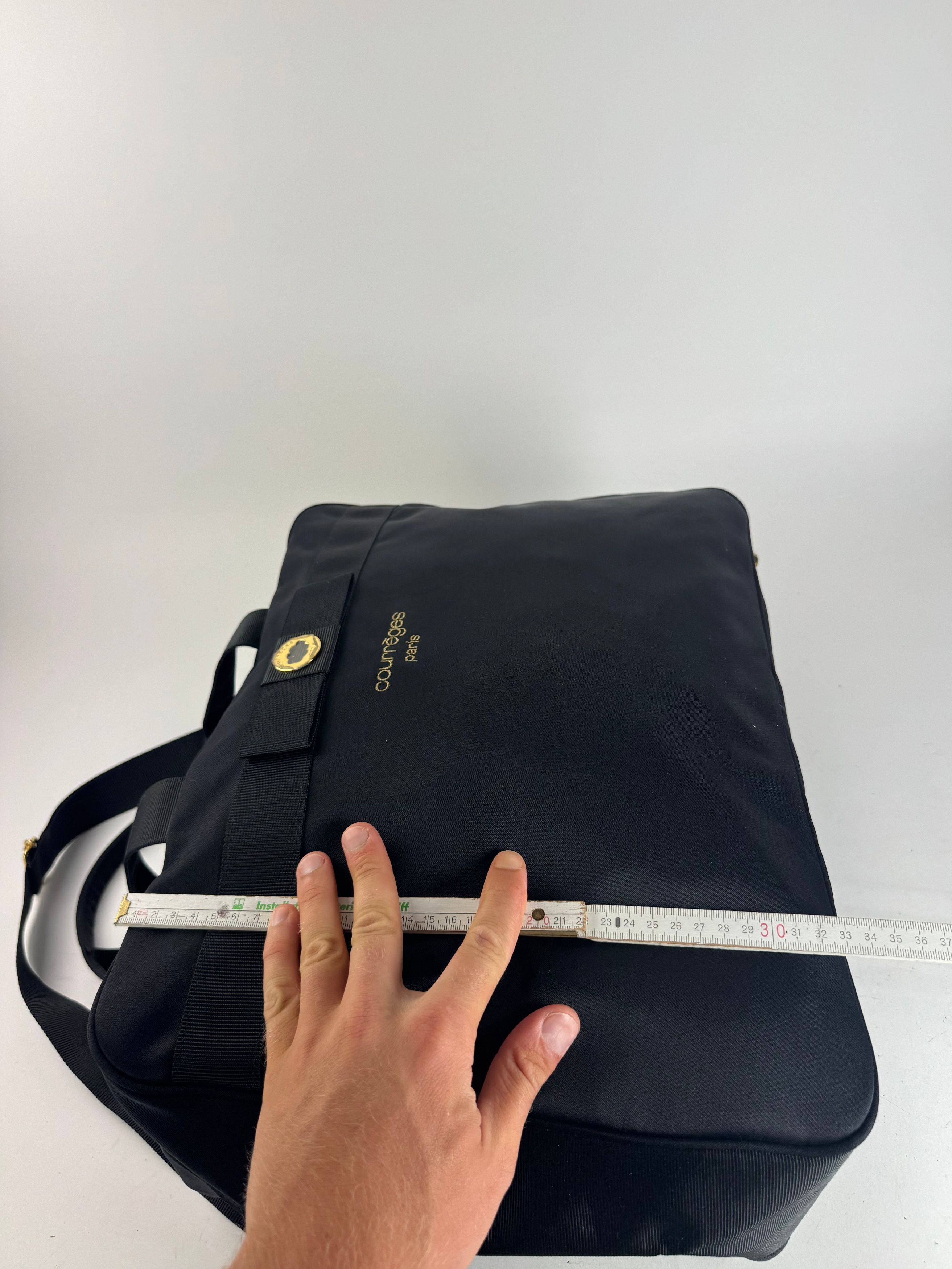 Courreges Vintage Paris 2Way Cotton Duffel bag black Size ONE SIZE - 13 Thumbnail
