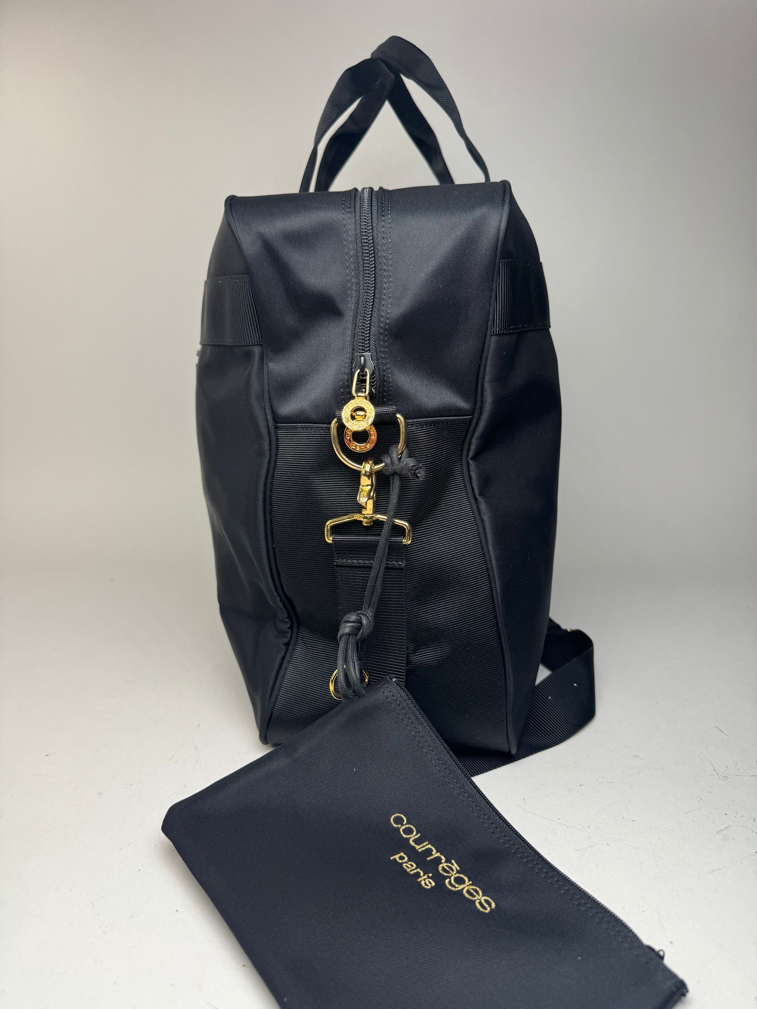 Courreges Vintage Paris 2Way Cotton Duffel bag black Size ONE SIZE - 8 Thumbnail