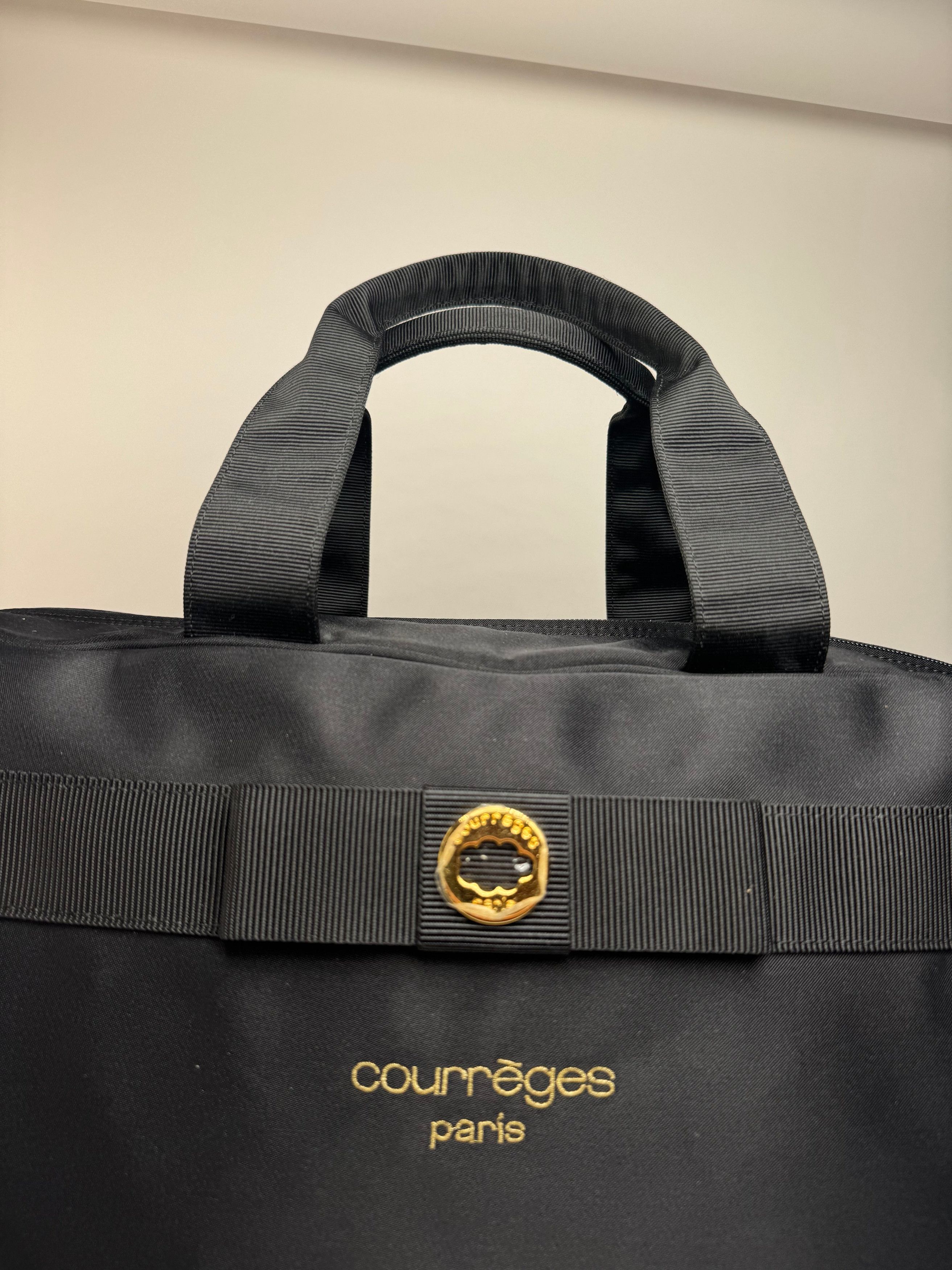 Courreges Vintage Paris 2Way Cotton Duffel bag black Size ONE SIZE - 6 Thumbnail
