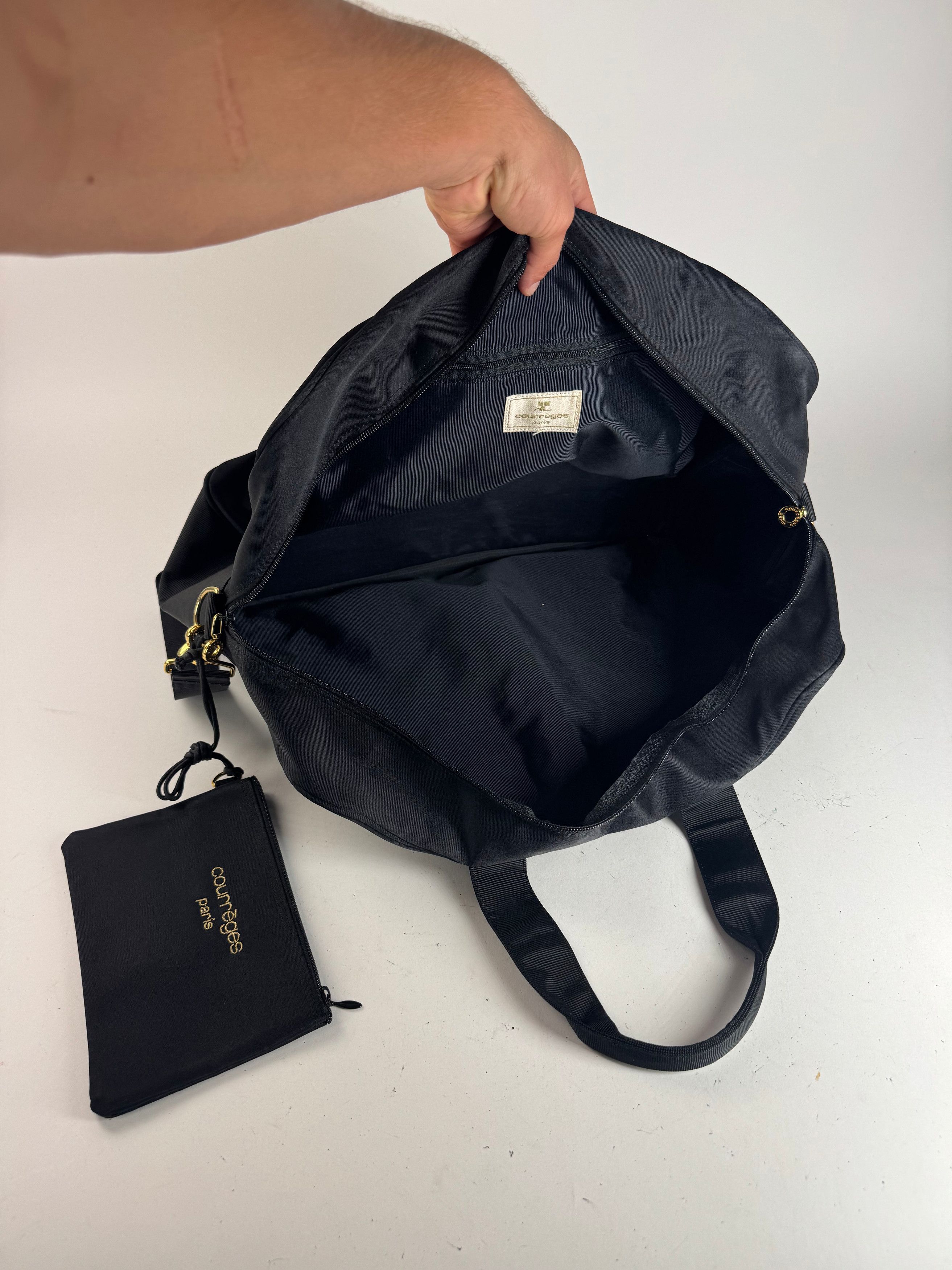 Courreges Vintage Paris 2Way Cotton Duffel bag black Size ONE SIZE - 3 Thumbnail