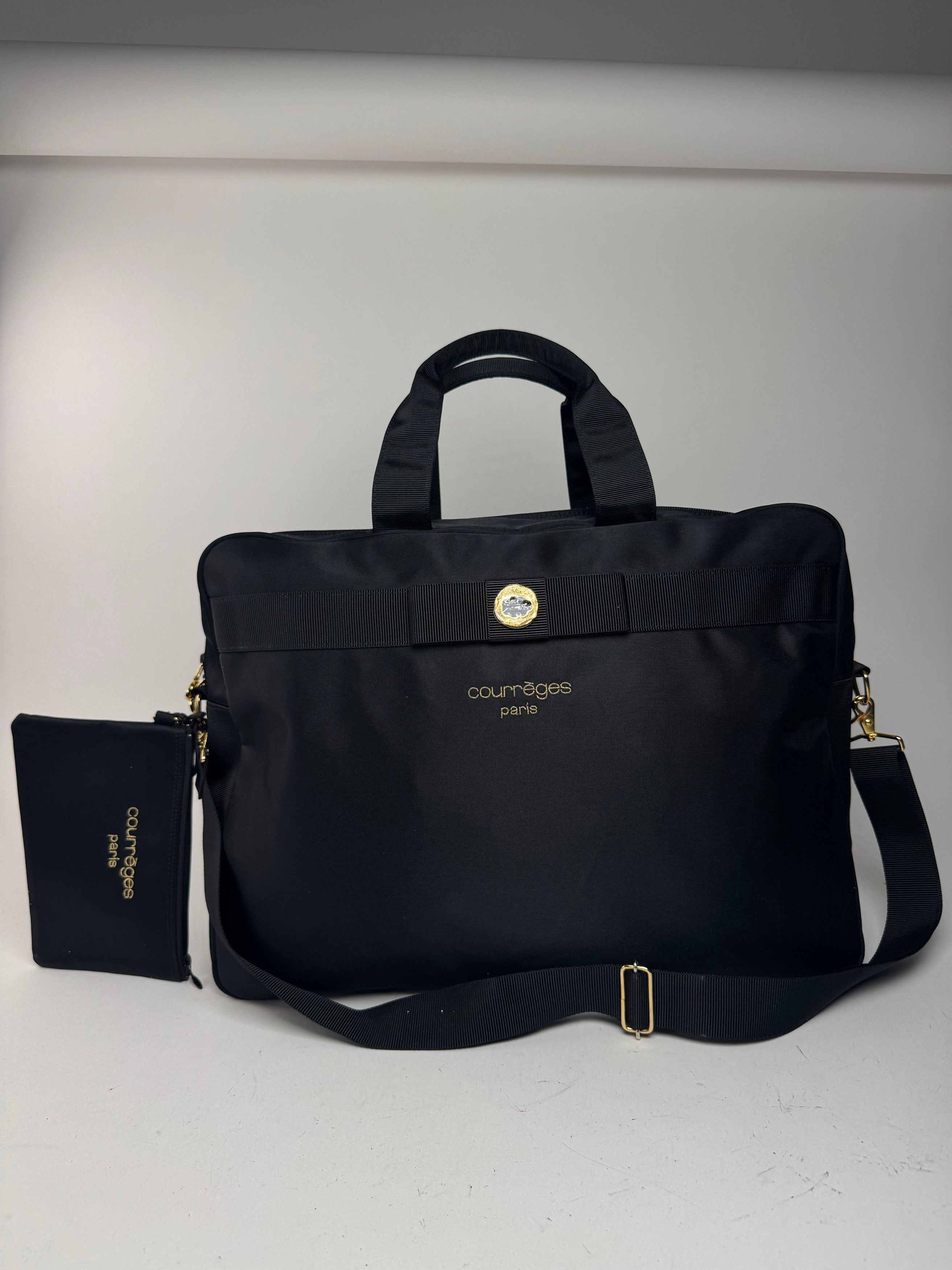 Courreges Vintage Paris 2Way Cotton Duffel bag black Size ONE SIZE - 15 Thumbnail