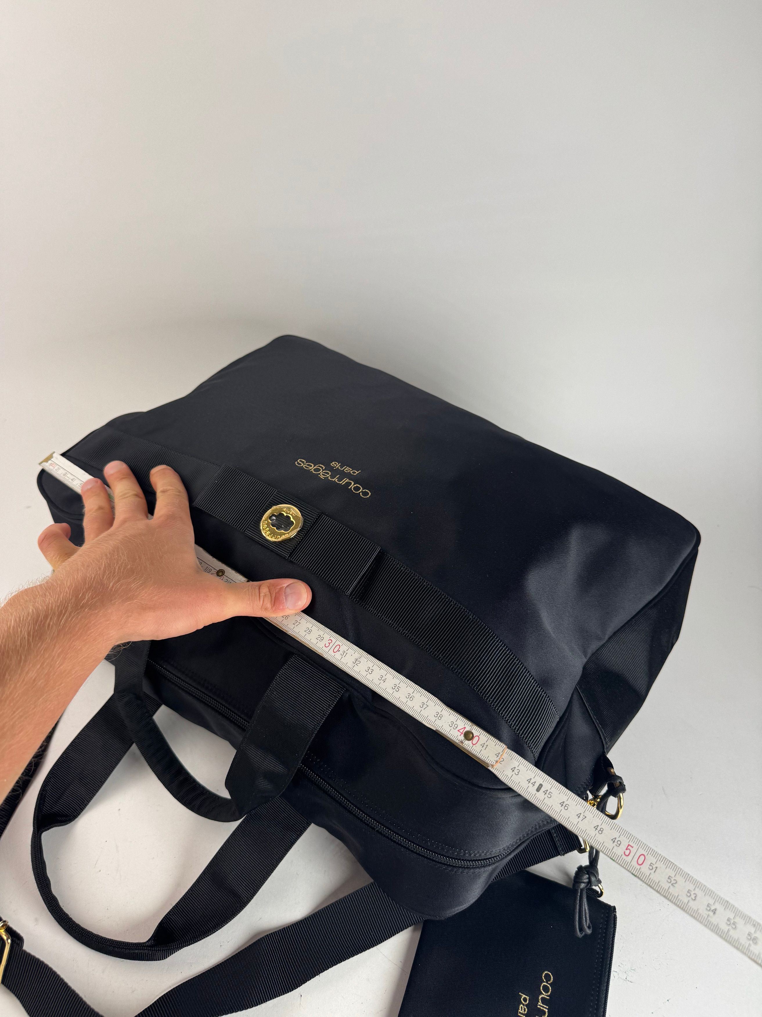 Courreges Vintage Paris 2Way Cotton Duffel bag black Size ONE SIZE - 12 Thumbnail