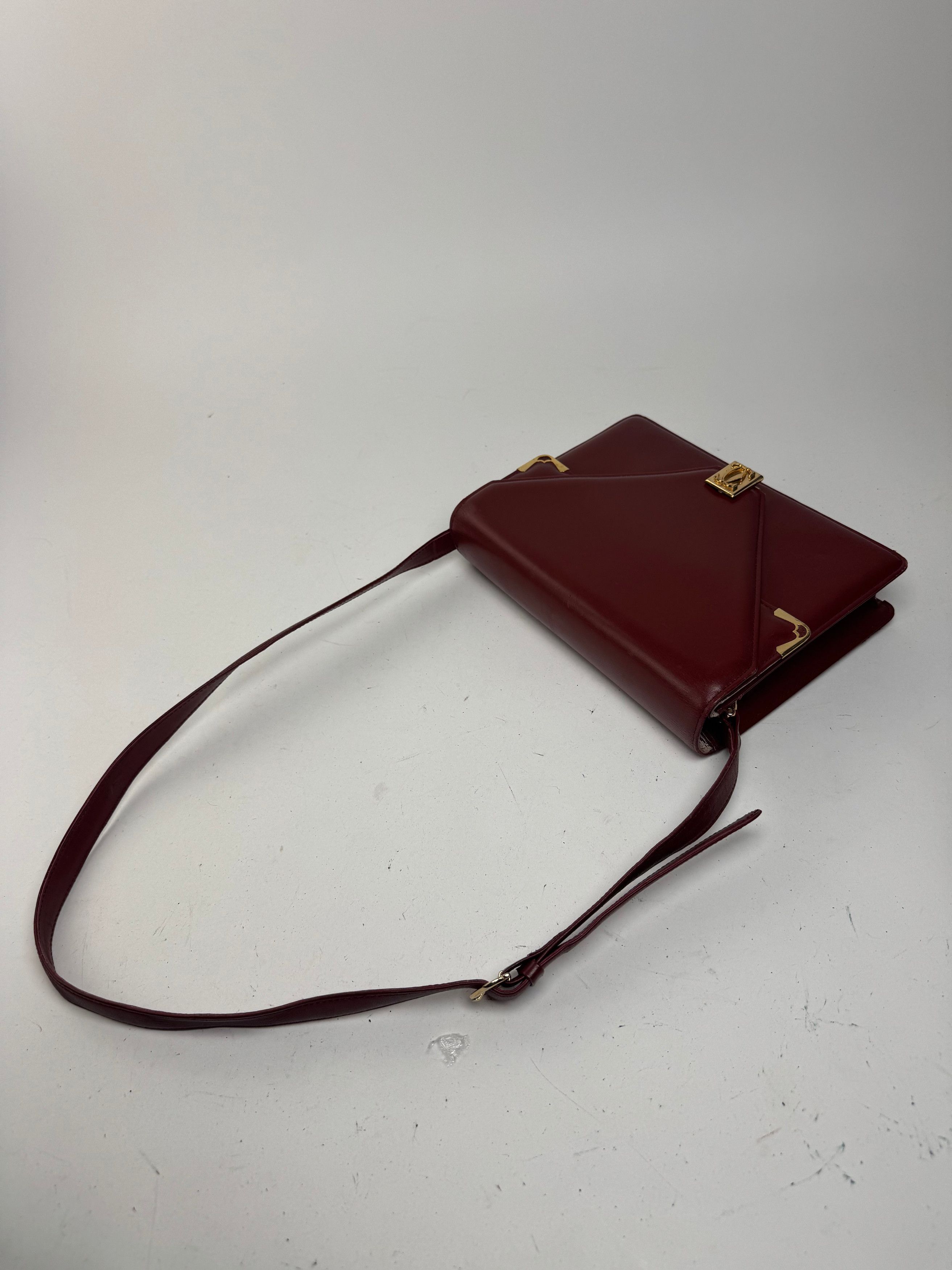 Cartier Vintage Crossbody Leather Bag Burgundy Size ONE SIZE - 8 Thumbnail
